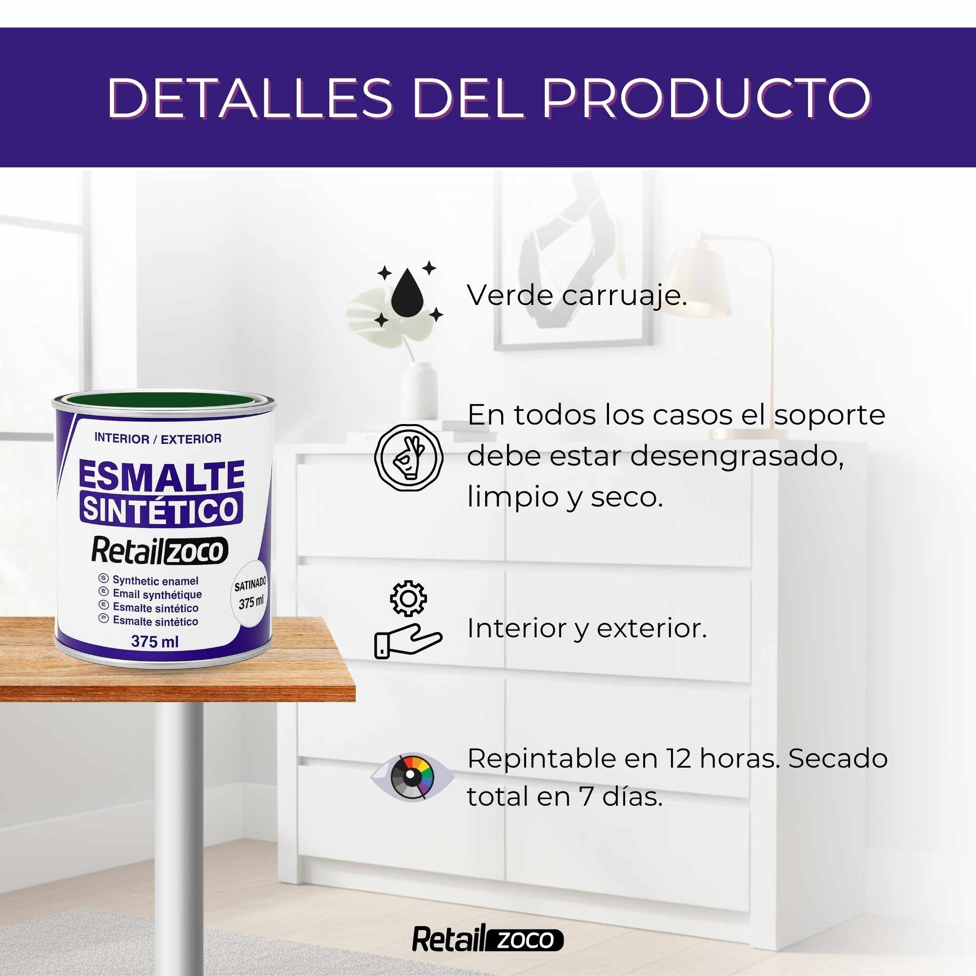 Esmalte sintético Verde Carruaje 375 ml - imagen 3