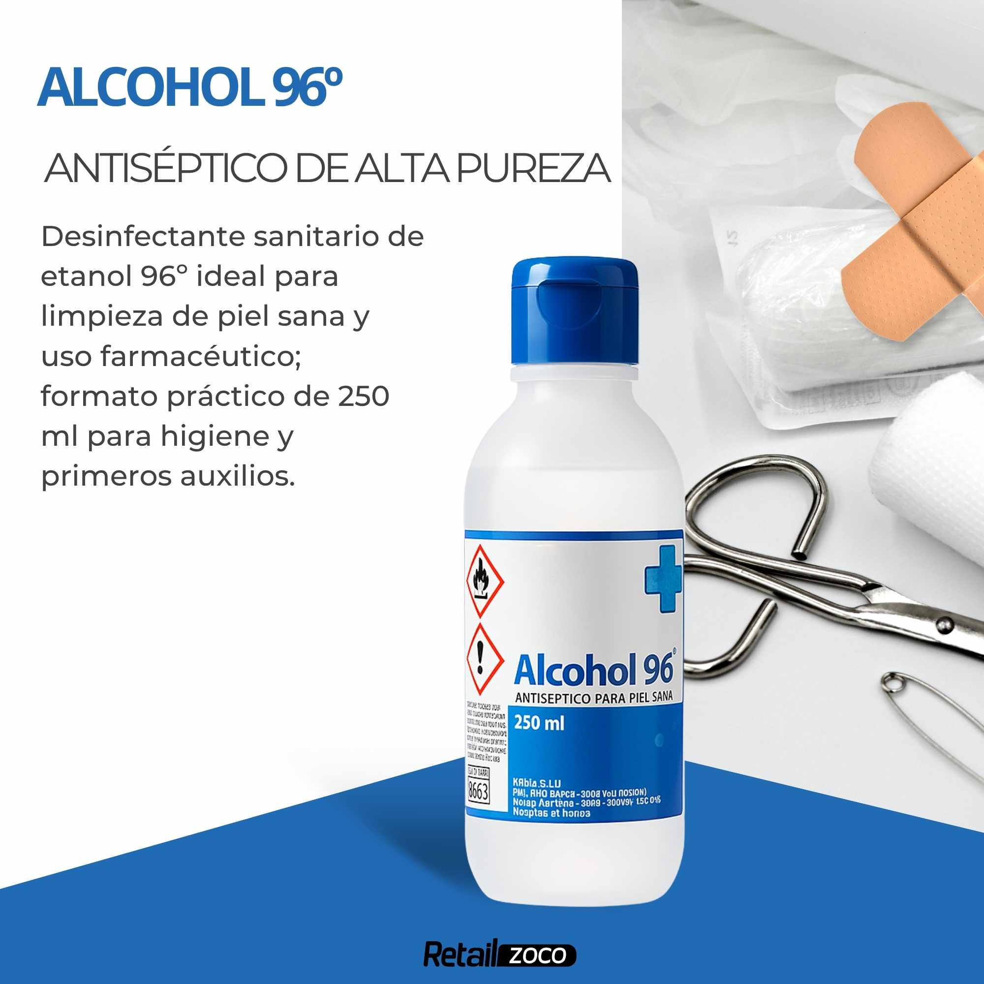 Alcohol Antiseptico 96º formato 250 ml - imagen 2