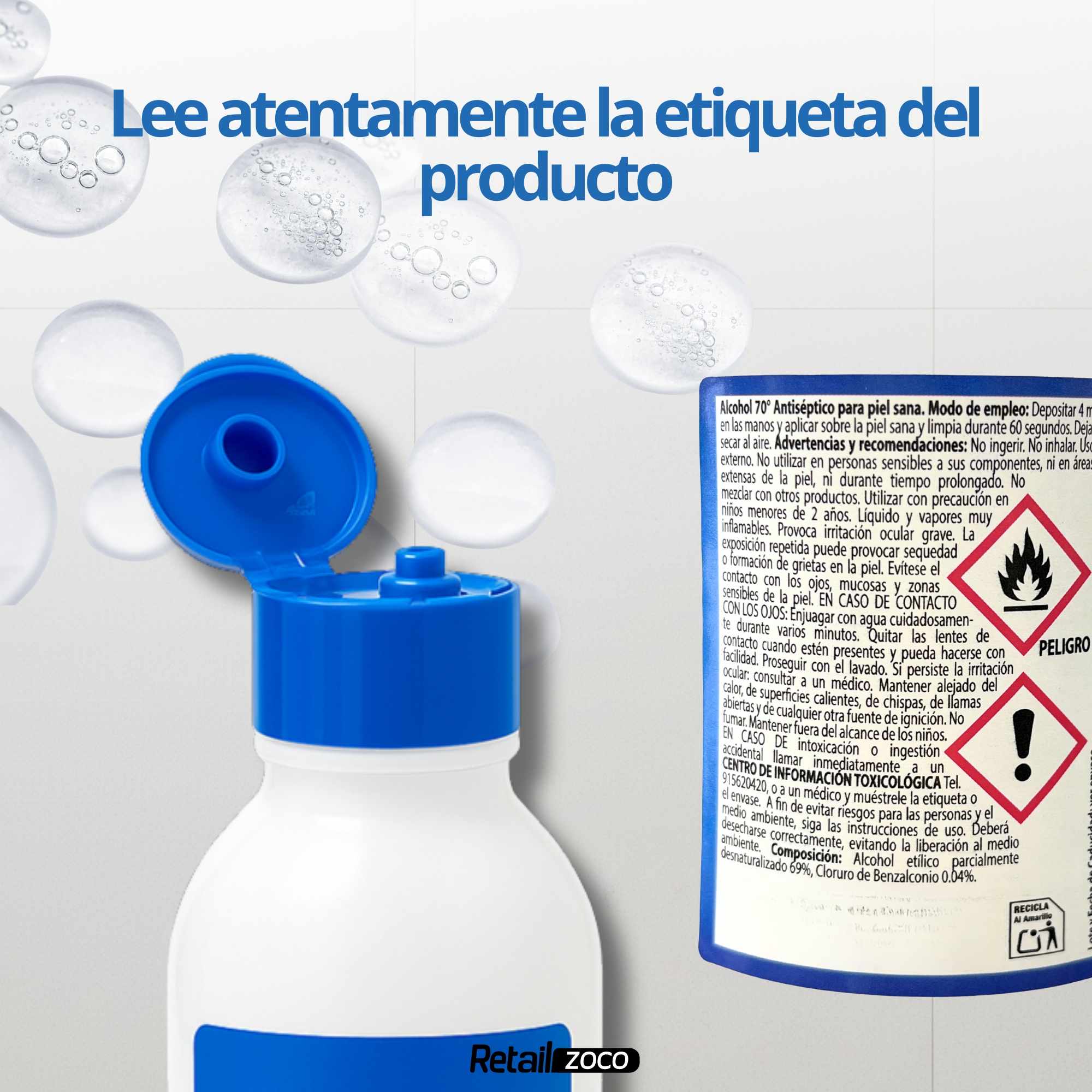 Alcohol Antiseptico 70º formato 250 ml - imagen 5