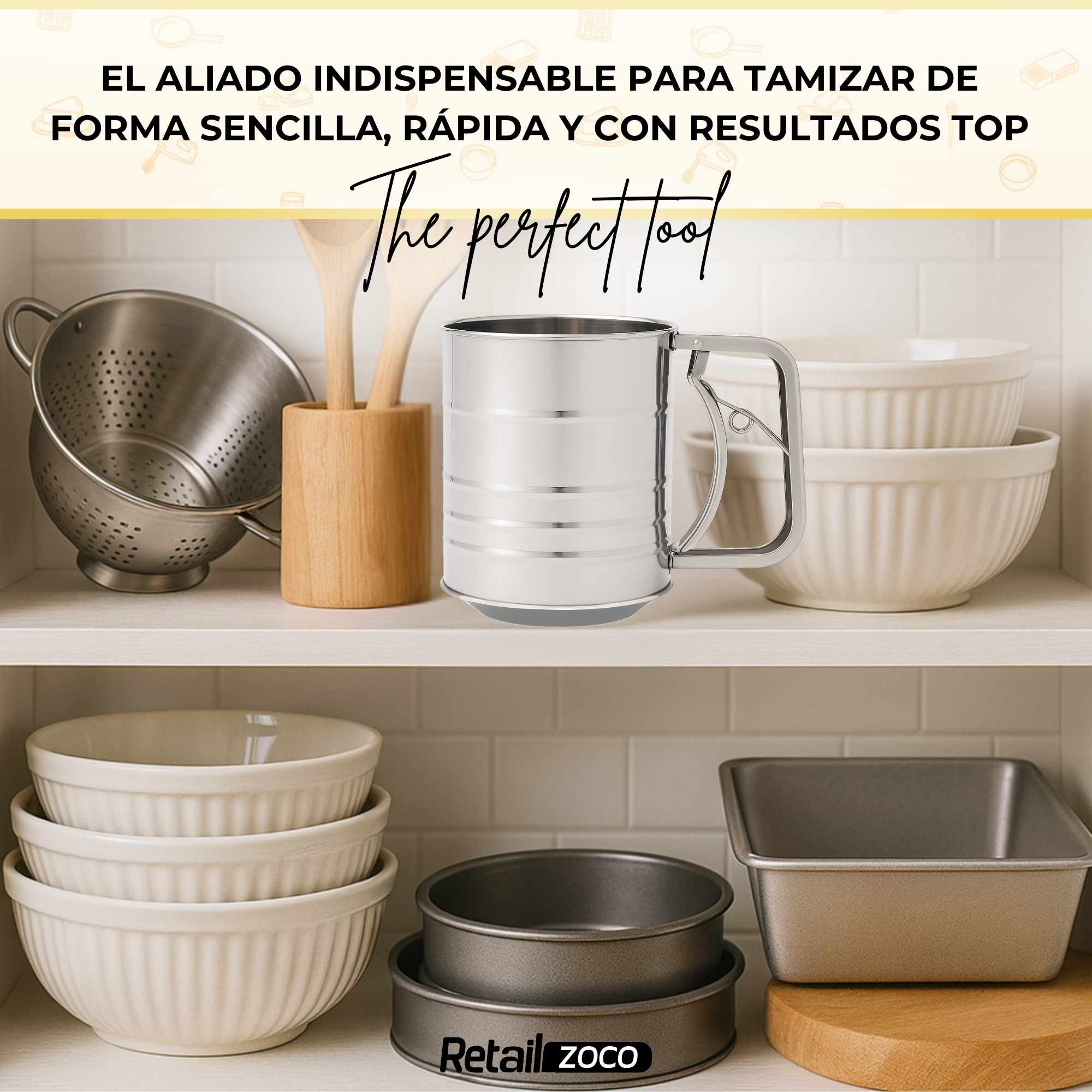 Tamizador de harina Plateado 500 gr - imagen 6