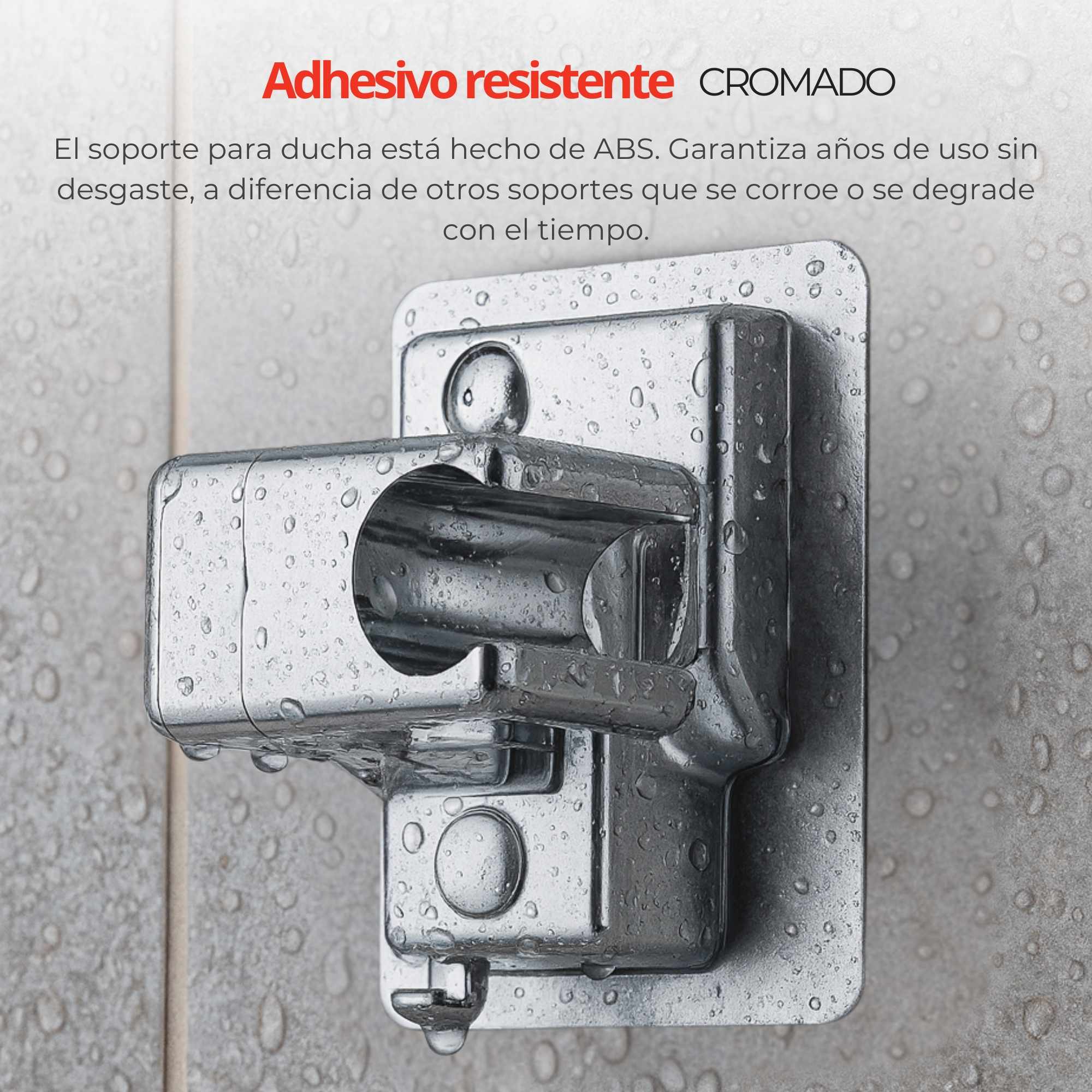 Soporte Ducha Adhesivo Plateado - imagen 6