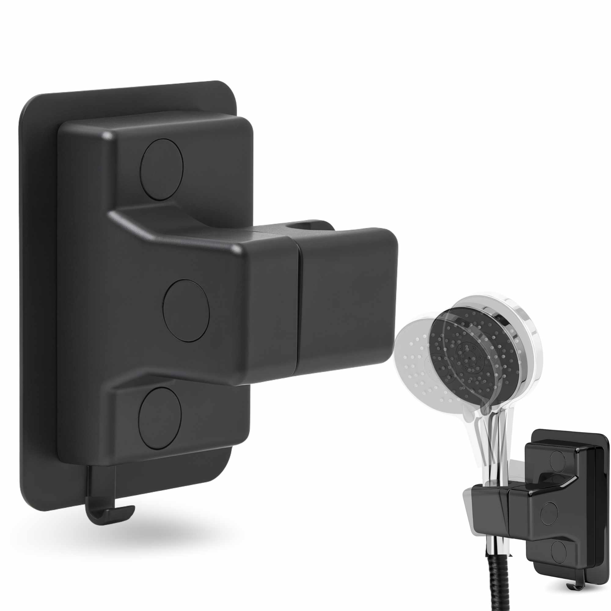 Soporte Ducha Adhesivo Negro