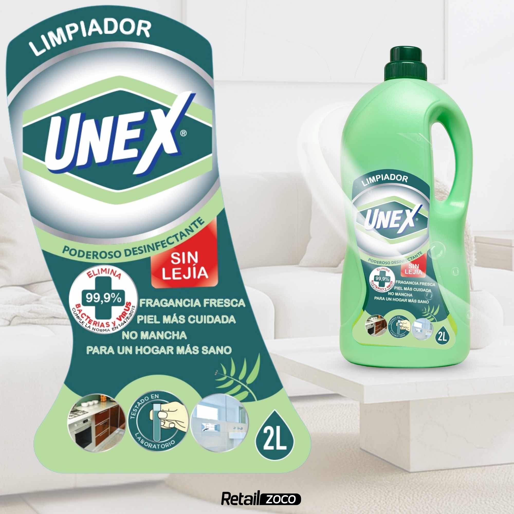 Limpiador Desinfectante Multiusos sin lejia 2 Litros - imagen 6