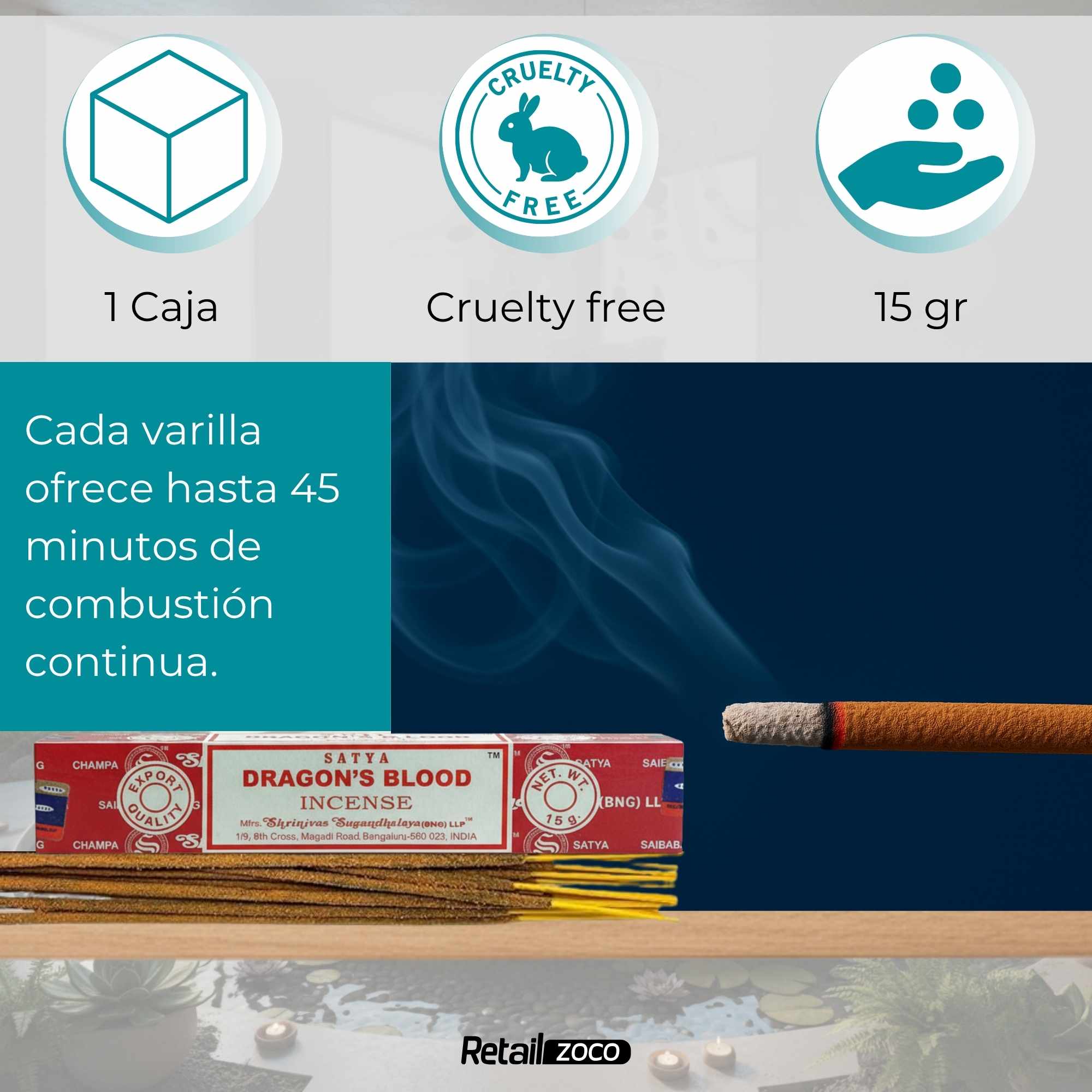 Incienso Nag Champa Dragon Blood Varillas 15 gr - imagen 5