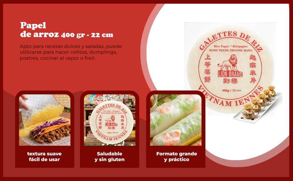 Banner - Papel de Arroz Vietnamita Comestible 400 gramos 22 cm
