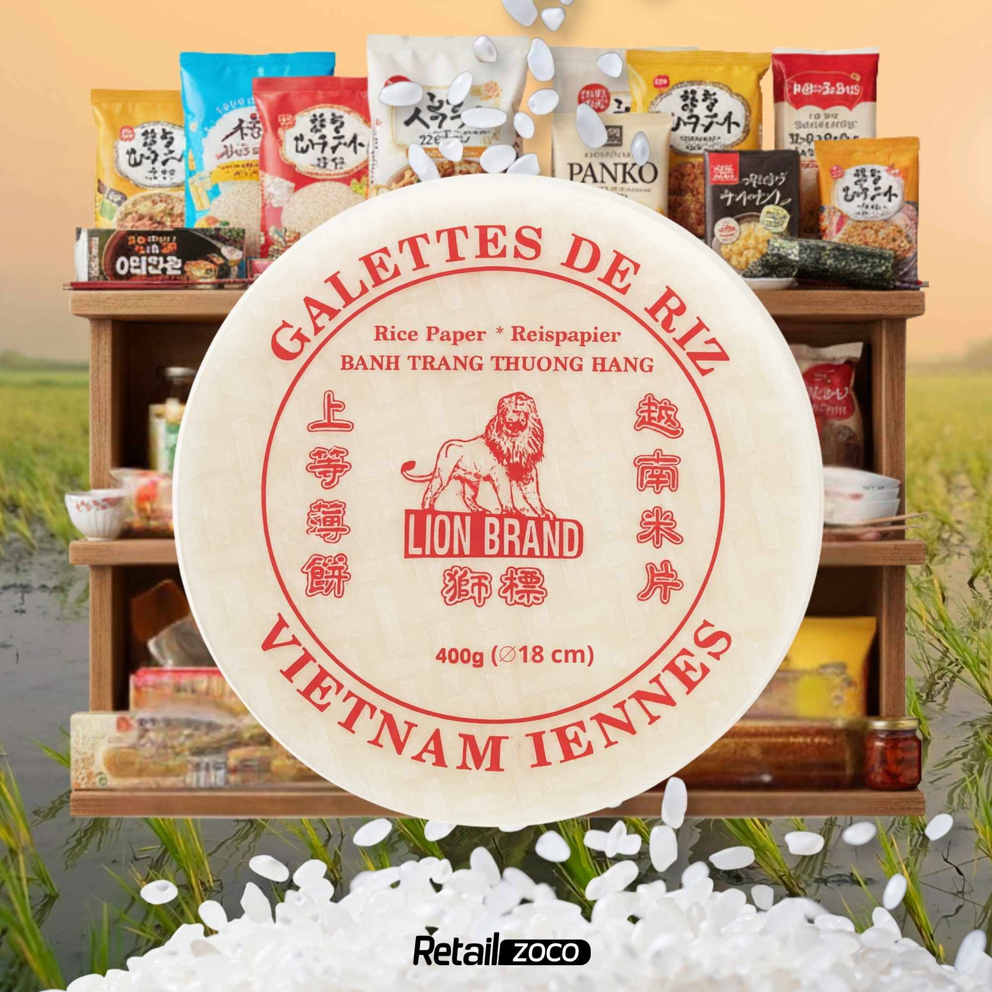 Papel de Arroz Vietnamita Comestible 400 gramos 18 cm - imagen 6