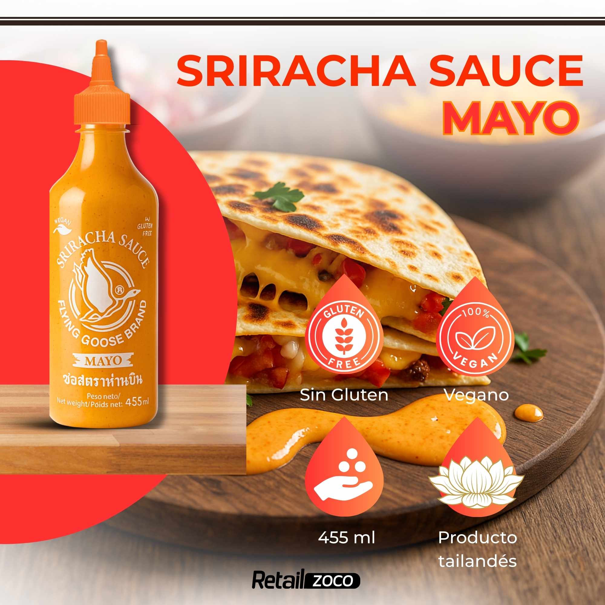 Salsa Sriracha Mayo Flying Goose 455 ml - imagen 2
