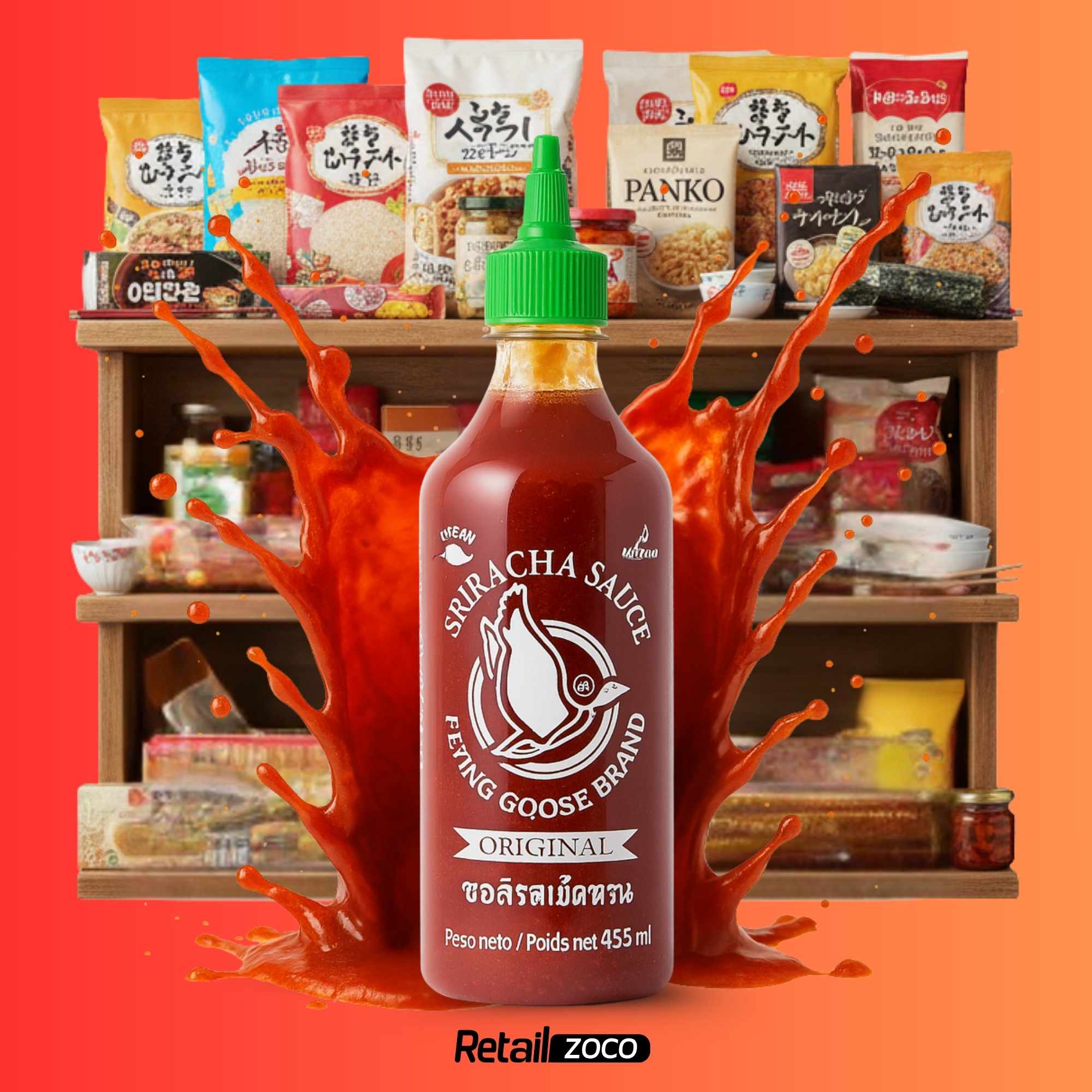 Salsa De Chile Sriracha picante Flying Goose 455 ml - imagen 6