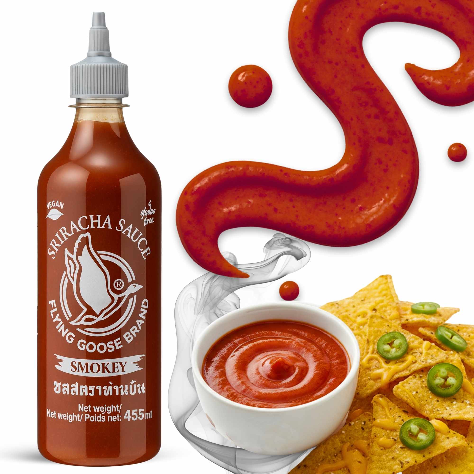 Salsa De Sriracha Smokey Ahumada Flying Goose 455 Ml
