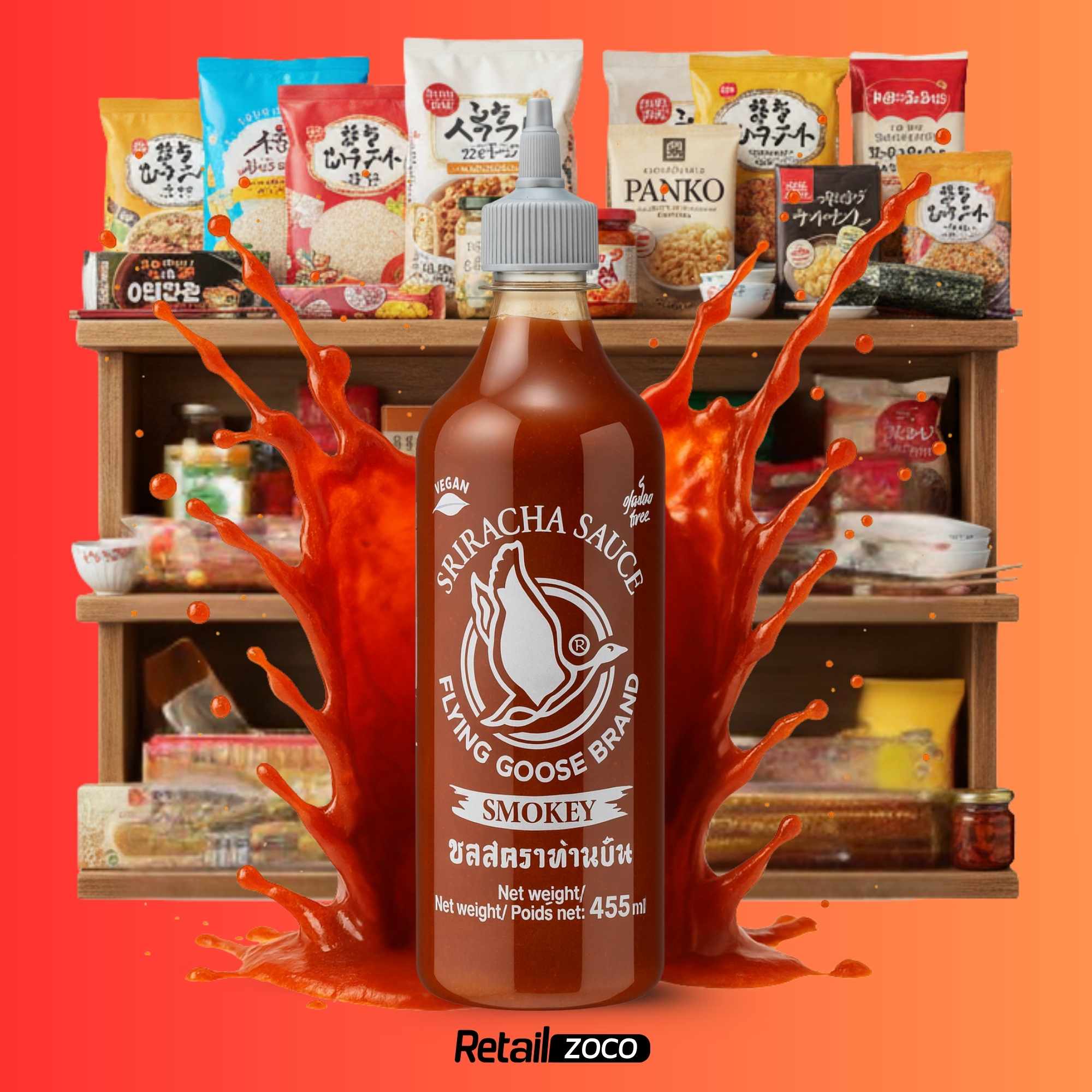 Salsa De Sriracha Smokey Ahumada Flying Goose 455 ml - imagen 6