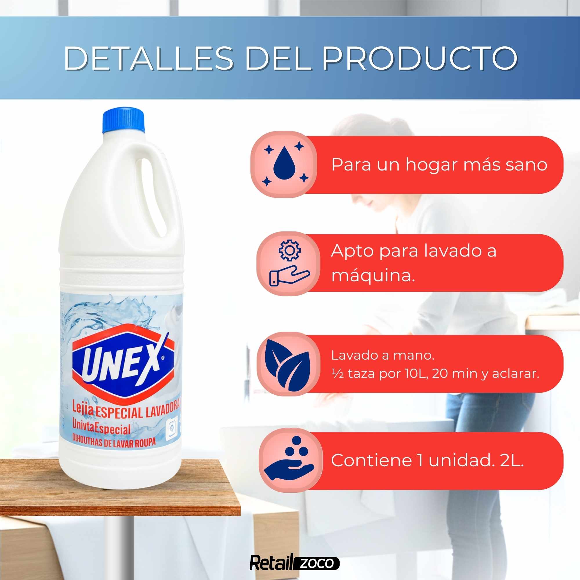 Lejia Ropa Blanca lavadora 2 Litros - imagen 3