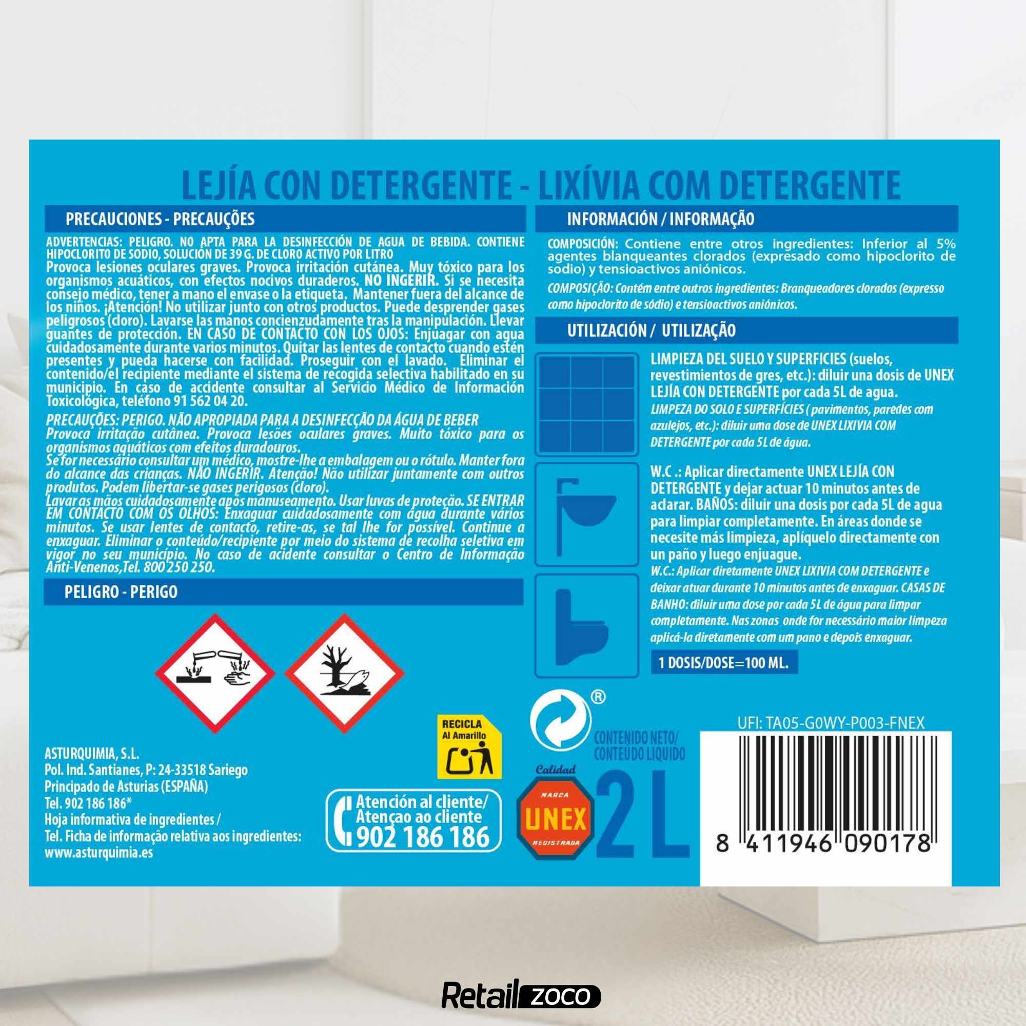Lejia con detergente 2 Litros - imagen 4