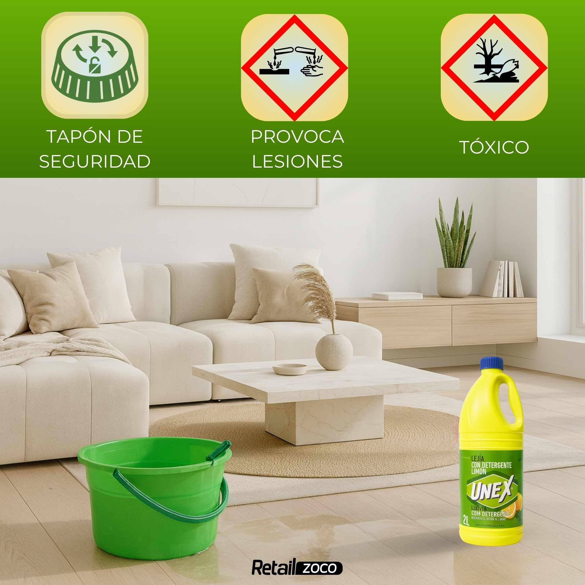 Lejia con detergente Limón 2 Litros - imagen 4