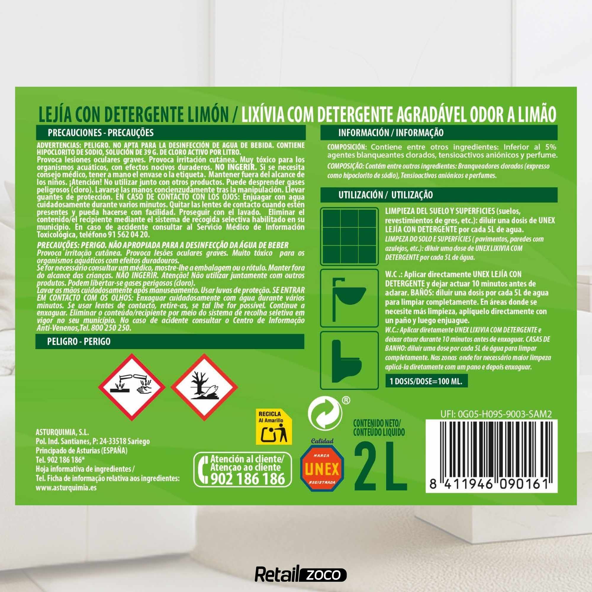 Lejia con detergente Limón 2 Litros - imagen 6