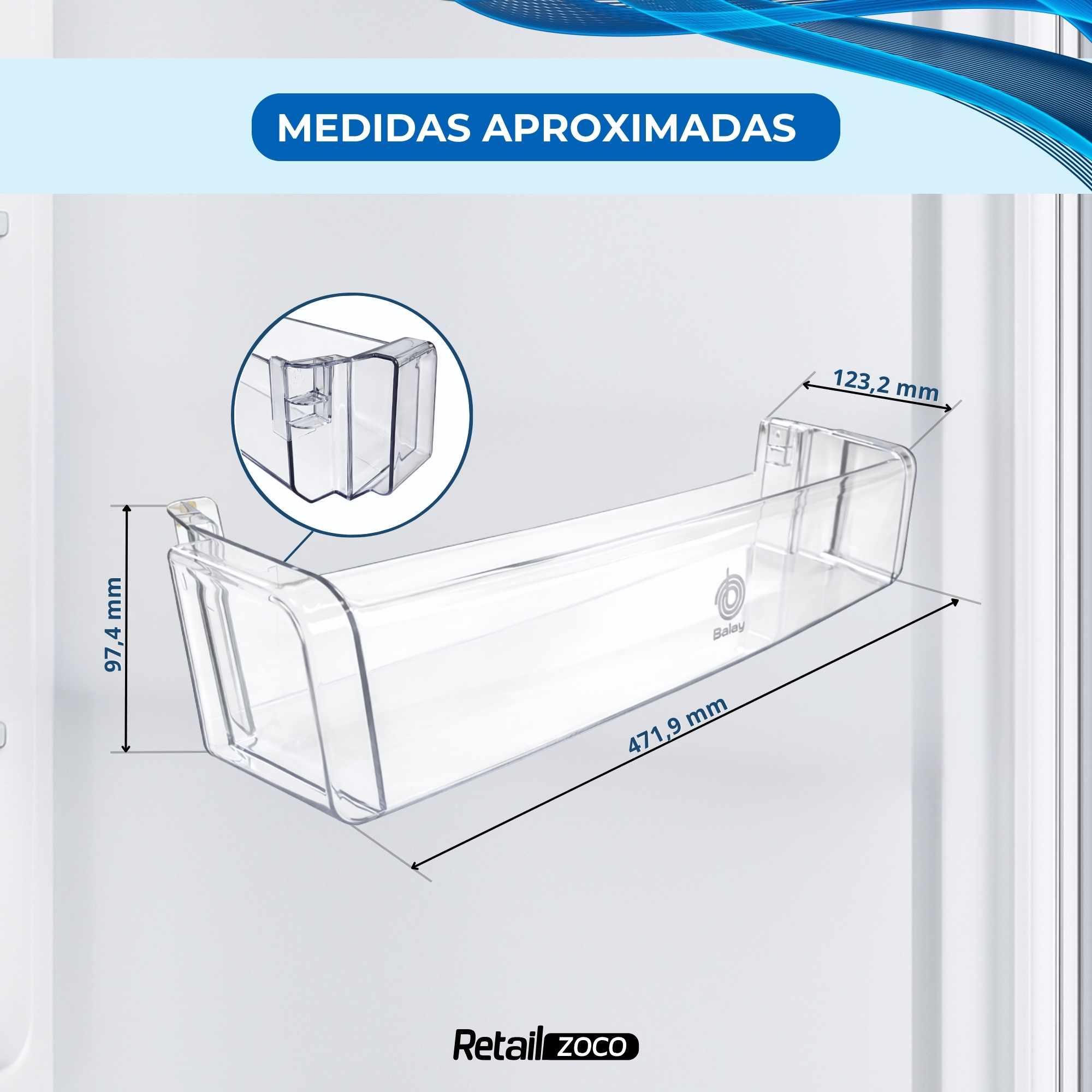 Estante Botellero Frigorífico compatible con Balay código original 11021186 00707403 - imagen 5