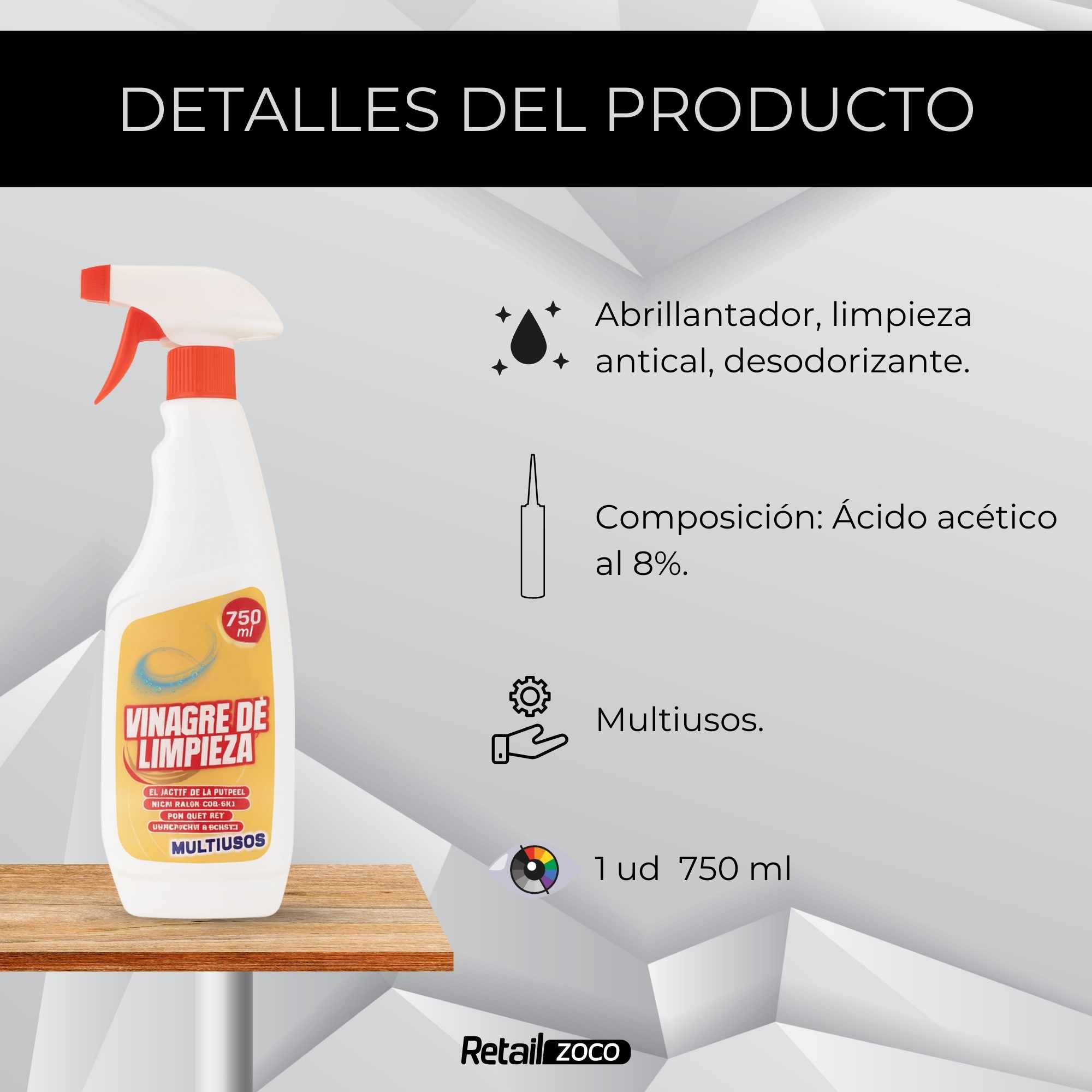 Vinagre de limpieza spray 750 ml - imagen 3