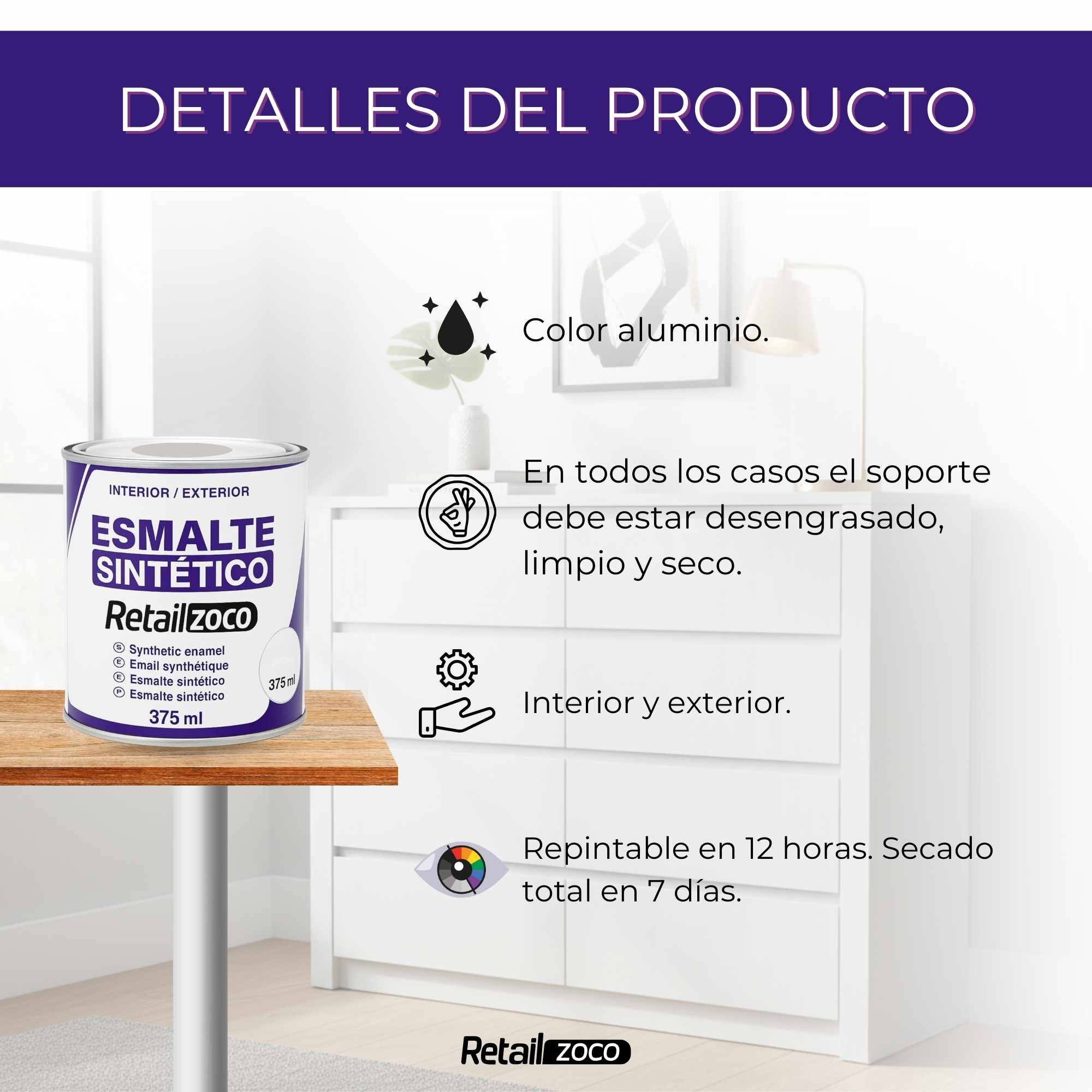 Esmalte sintetico Aluminio 375 ml - imagen 3