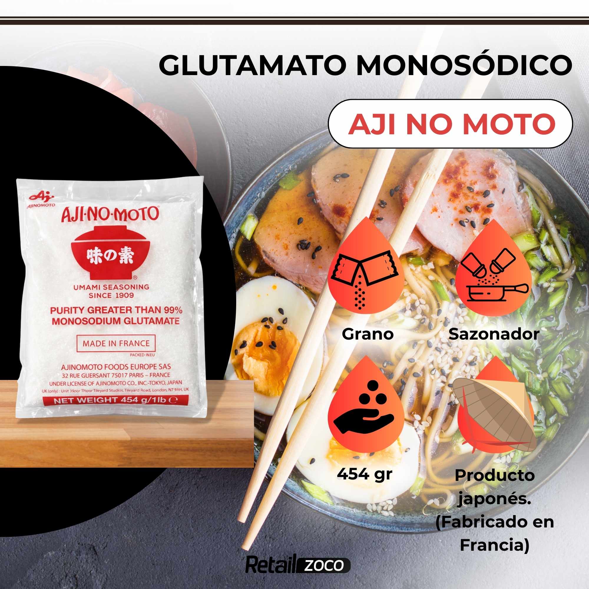 Aji No Moto Umami seasoning Glutamato 454 gr - imagen 2