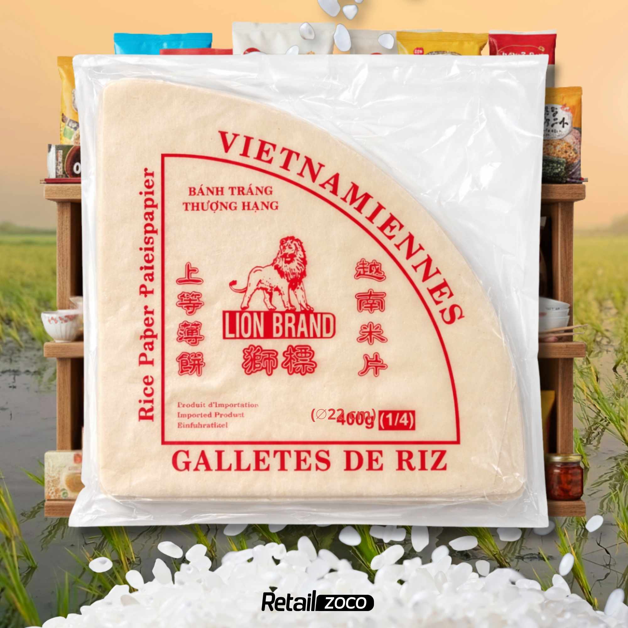 Papel de Arroz Vietnamita Comestible 400 gramos Triangular 1/4 - imagen 6