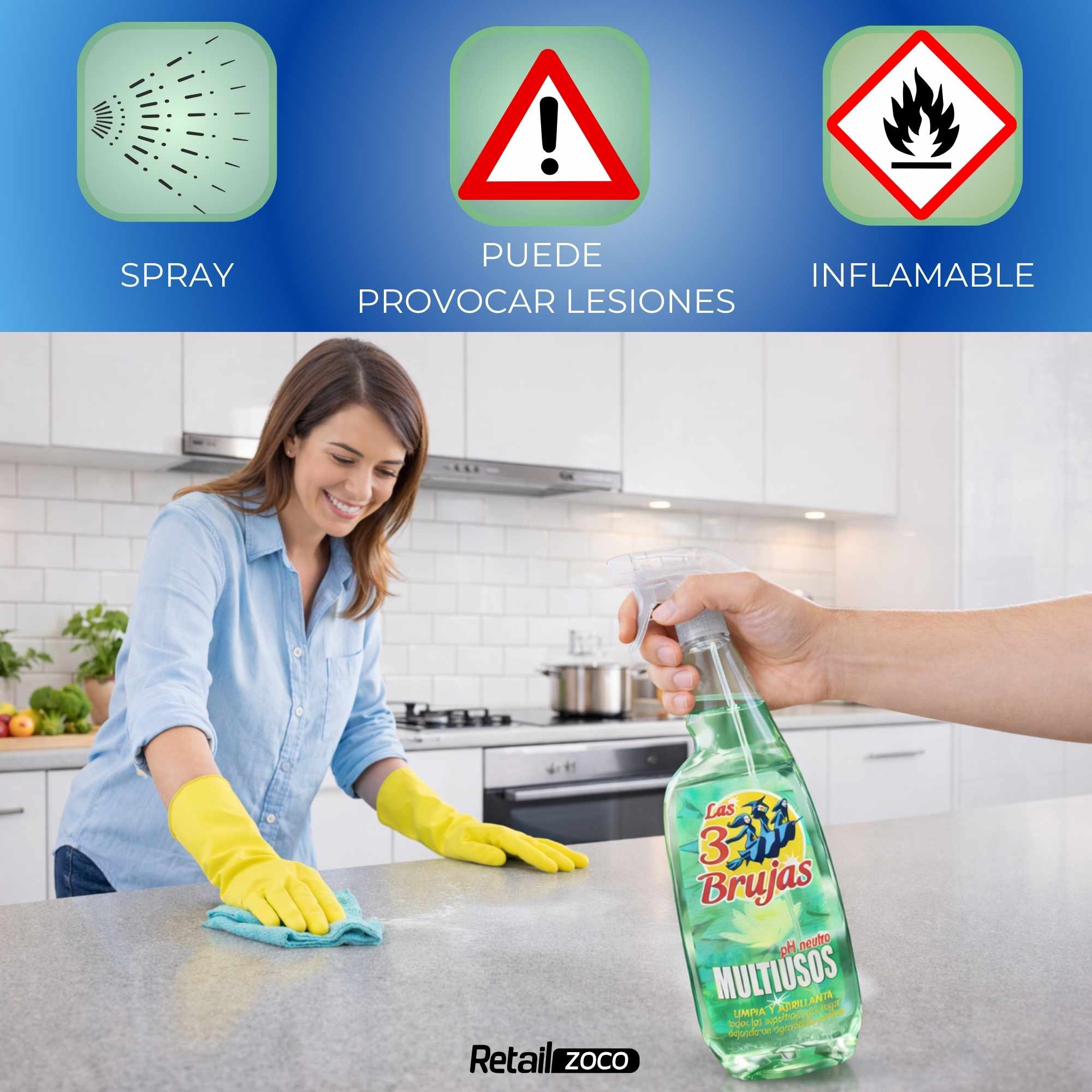 Limpiador Multiusos pH Neutro Pulverizador Las 3 Brujas 750 ml - imagen 4