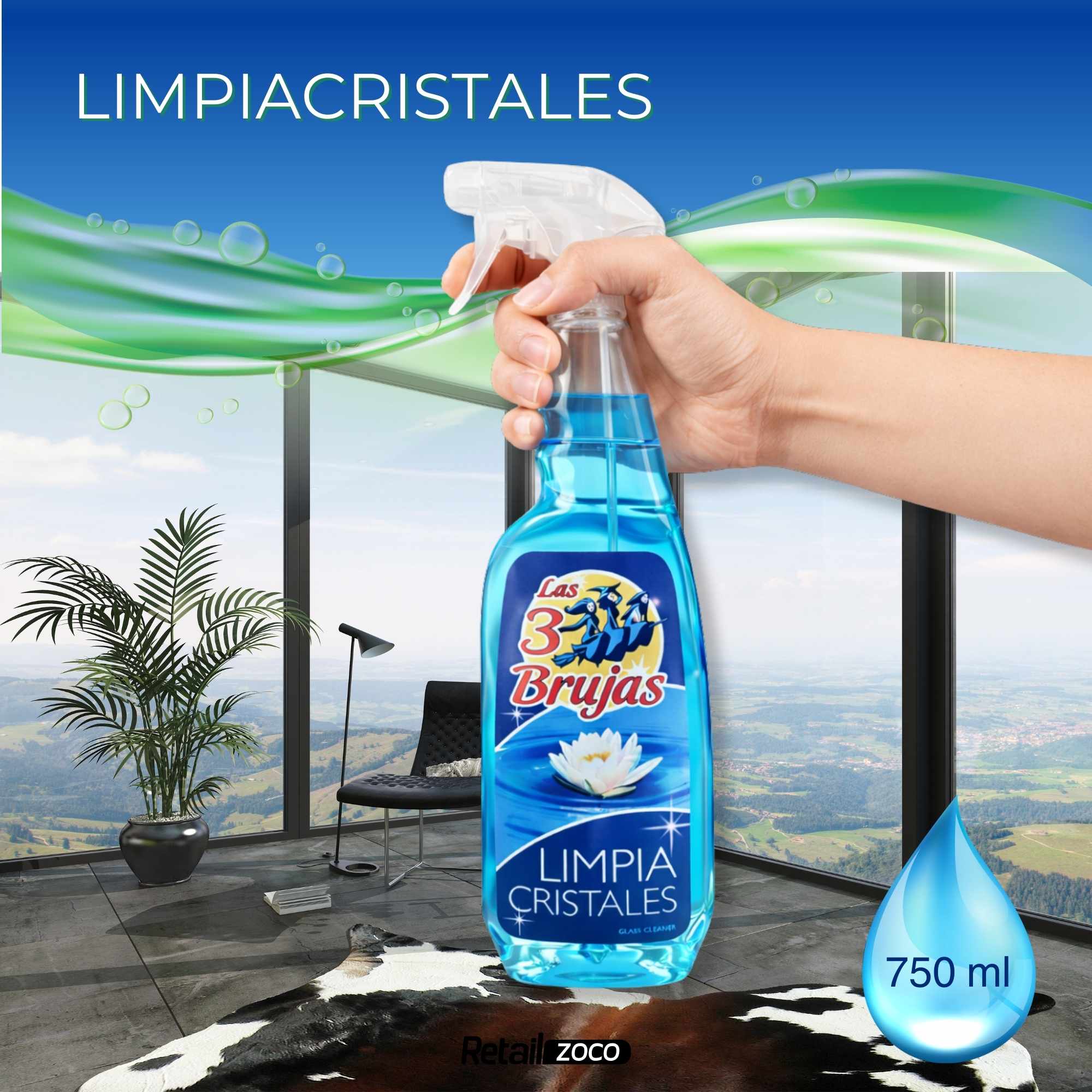 Limpiador de Cristales Pulverizador Las 3 Brujas 750 ml - imagen 2