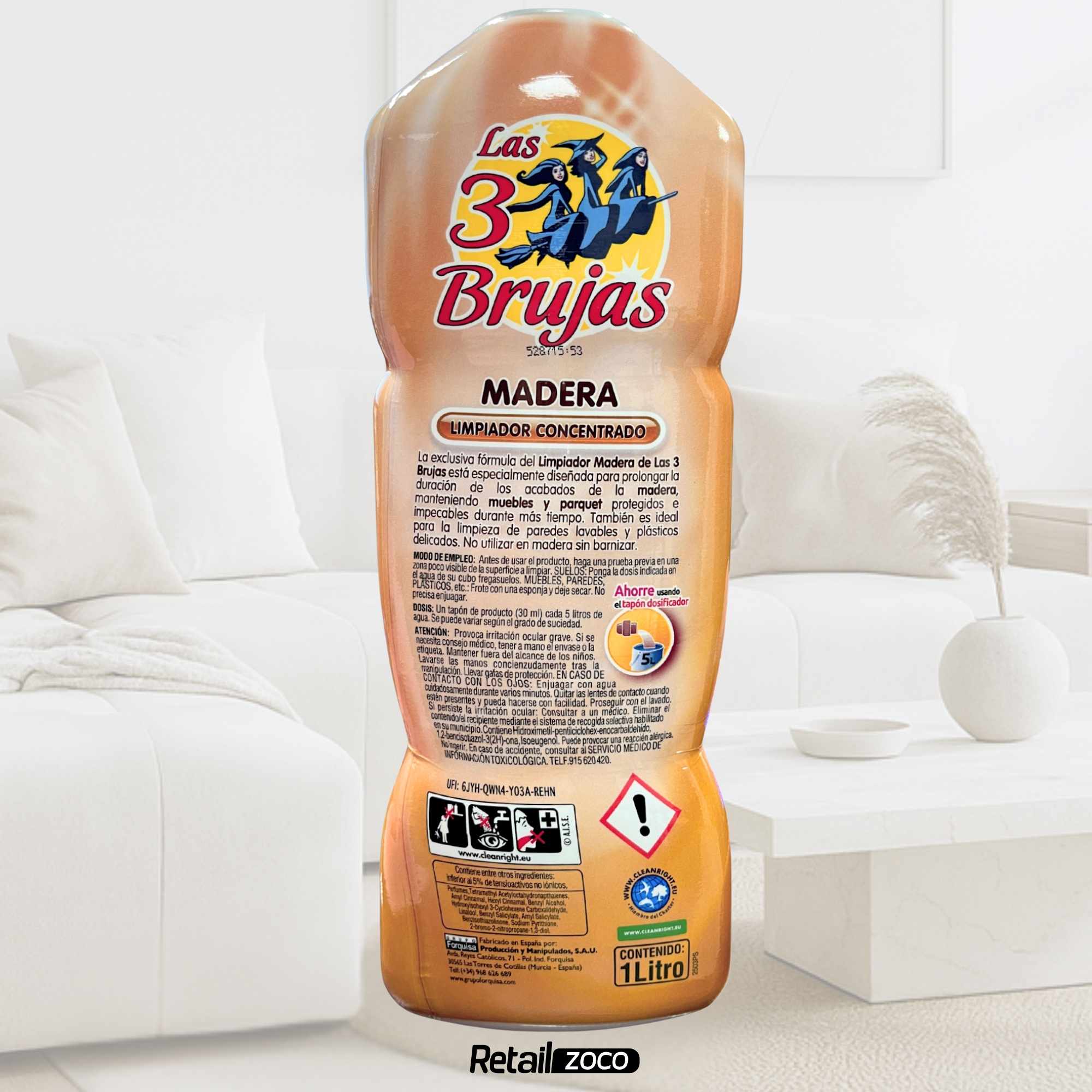 Limpiador concentrado para madera Las 3 Brujas 1 Litro - imagen 6