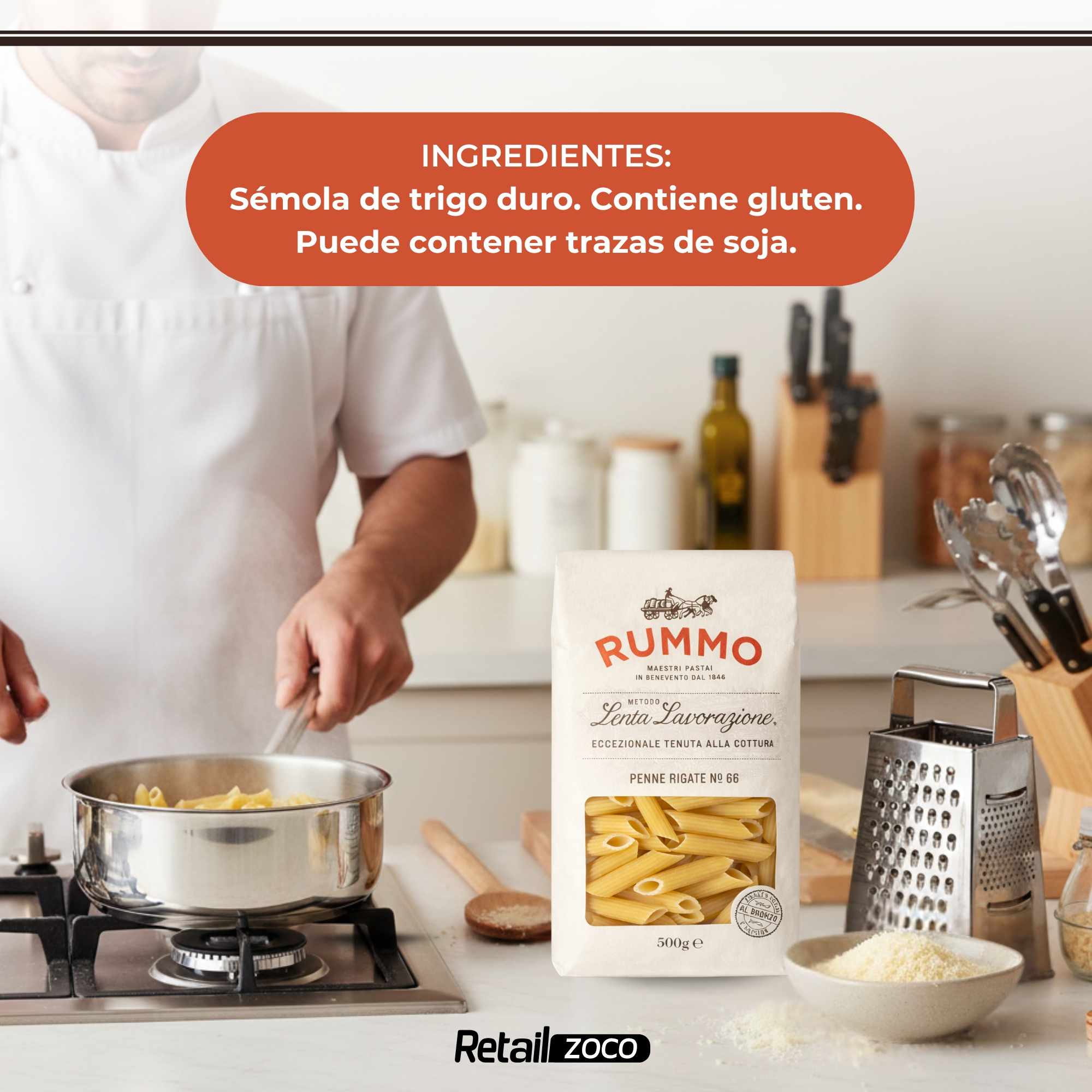 Pasta Rummo Penne Rigate Nº66 500g - imagen 5
