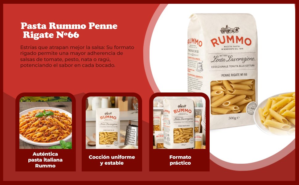 Banner - Pasta Rummo Penne Rigate Nº66 500g