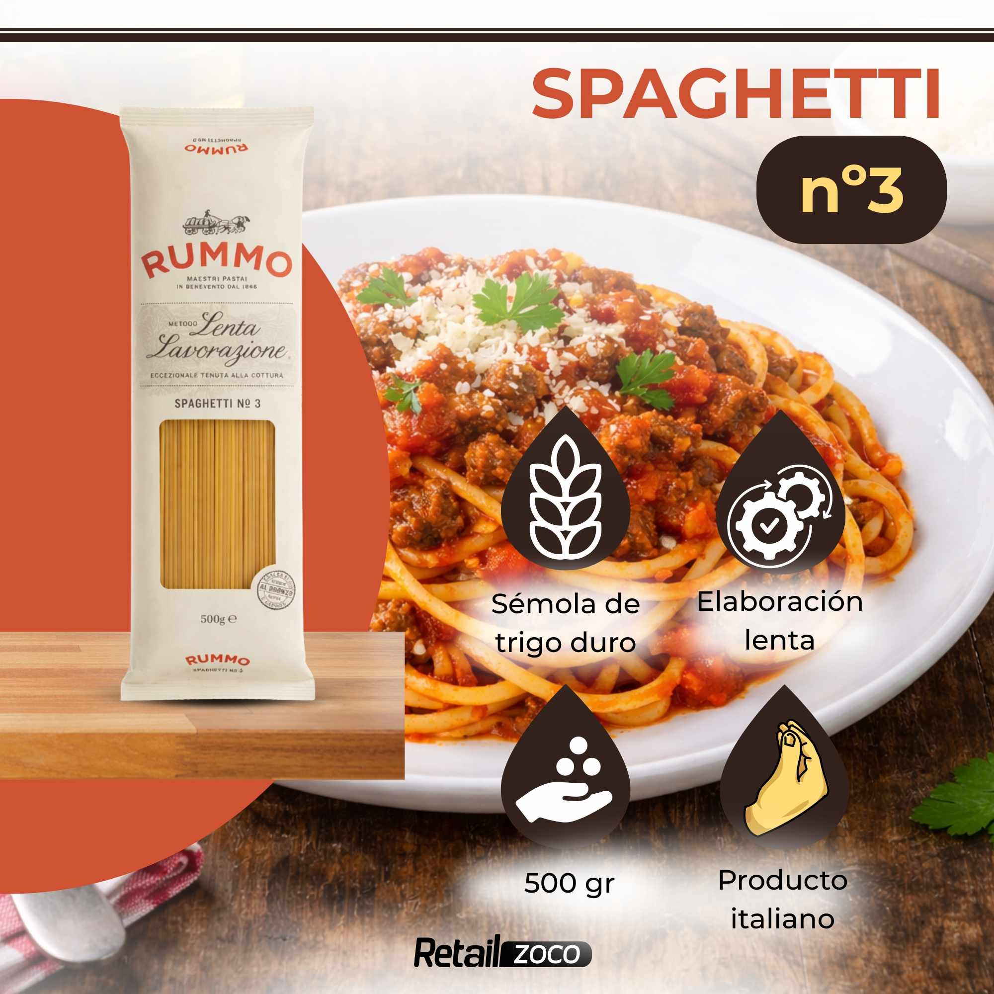 Spaghetti Rummo Nº3 de 500g - imagen 2