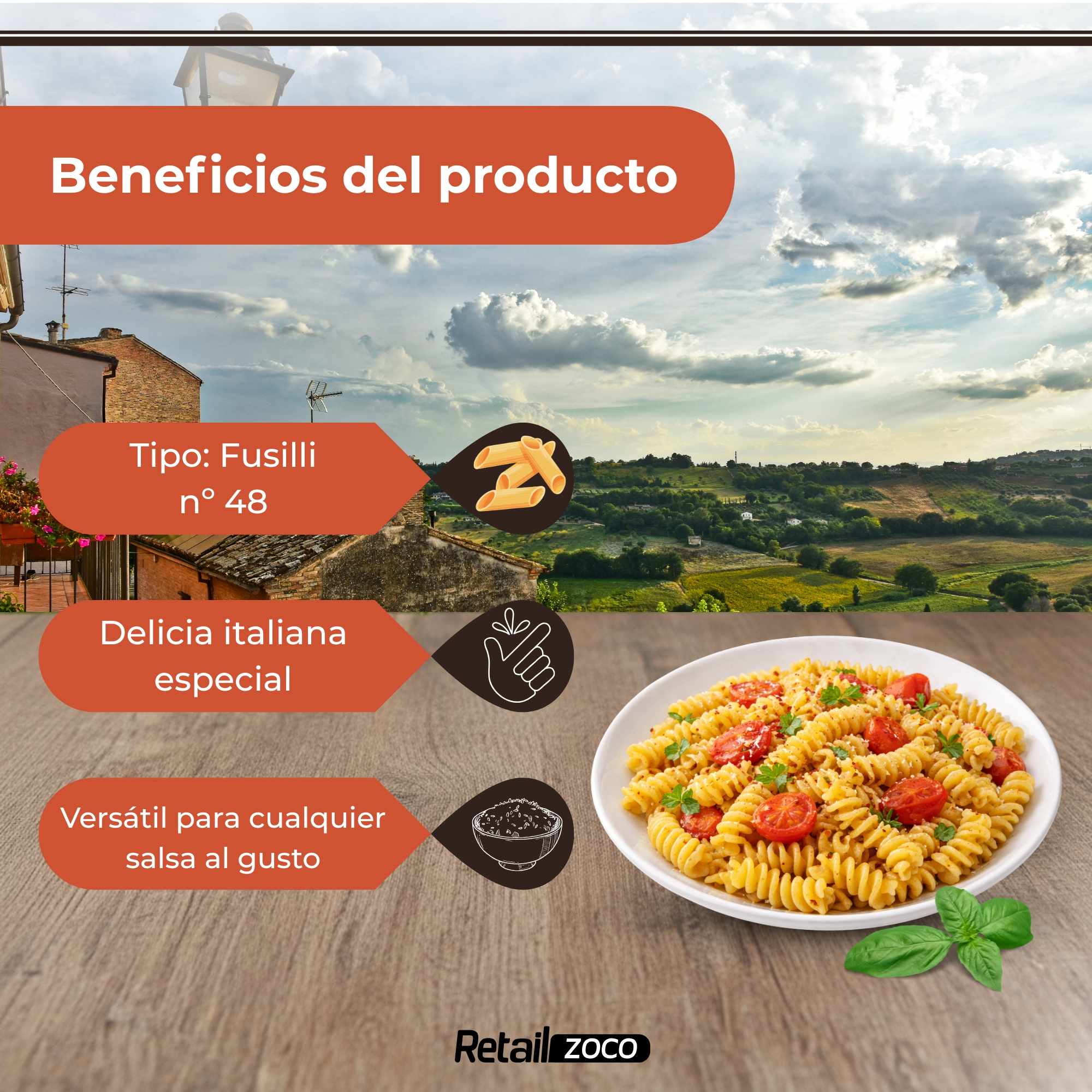 Pasta Rummo Fusilli Nº48 de 500g - imagen 3