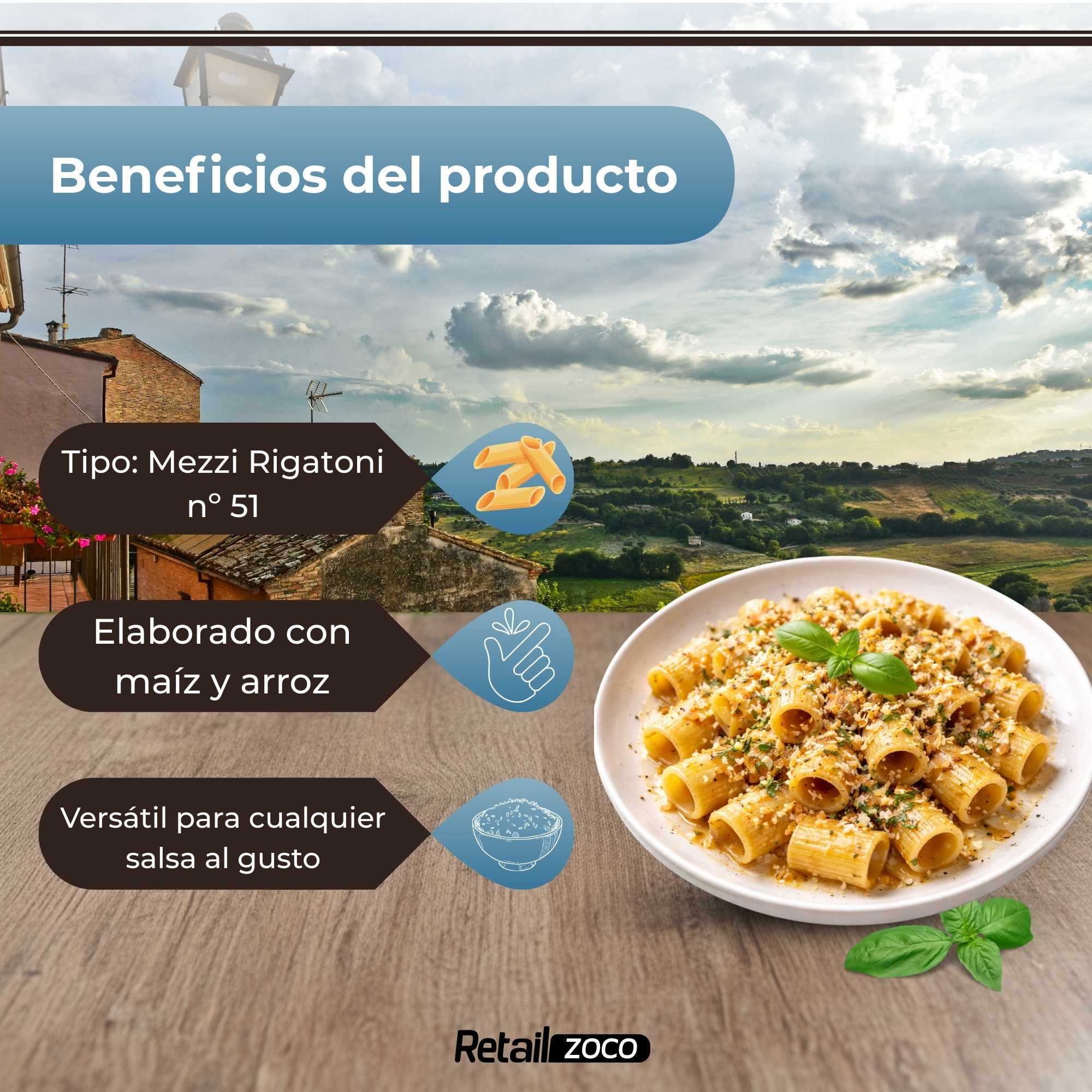 Pasta Rummo Mezzi Rigatoni SIN Gluten nº 51 de 400g - imagen 3
