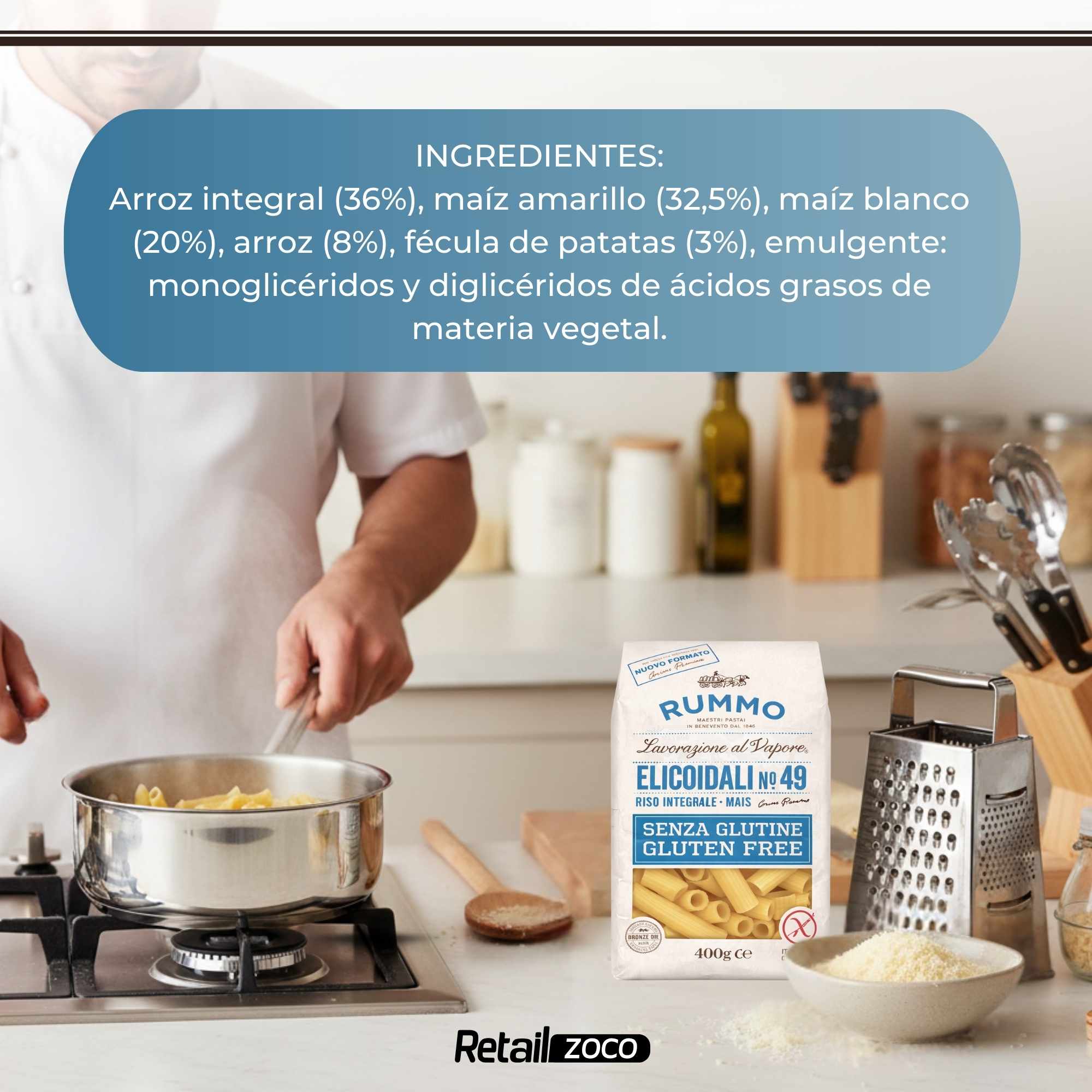 Pasta Rummo Elicoidali SIN Gluten nº 49 de 400g - imagen 5