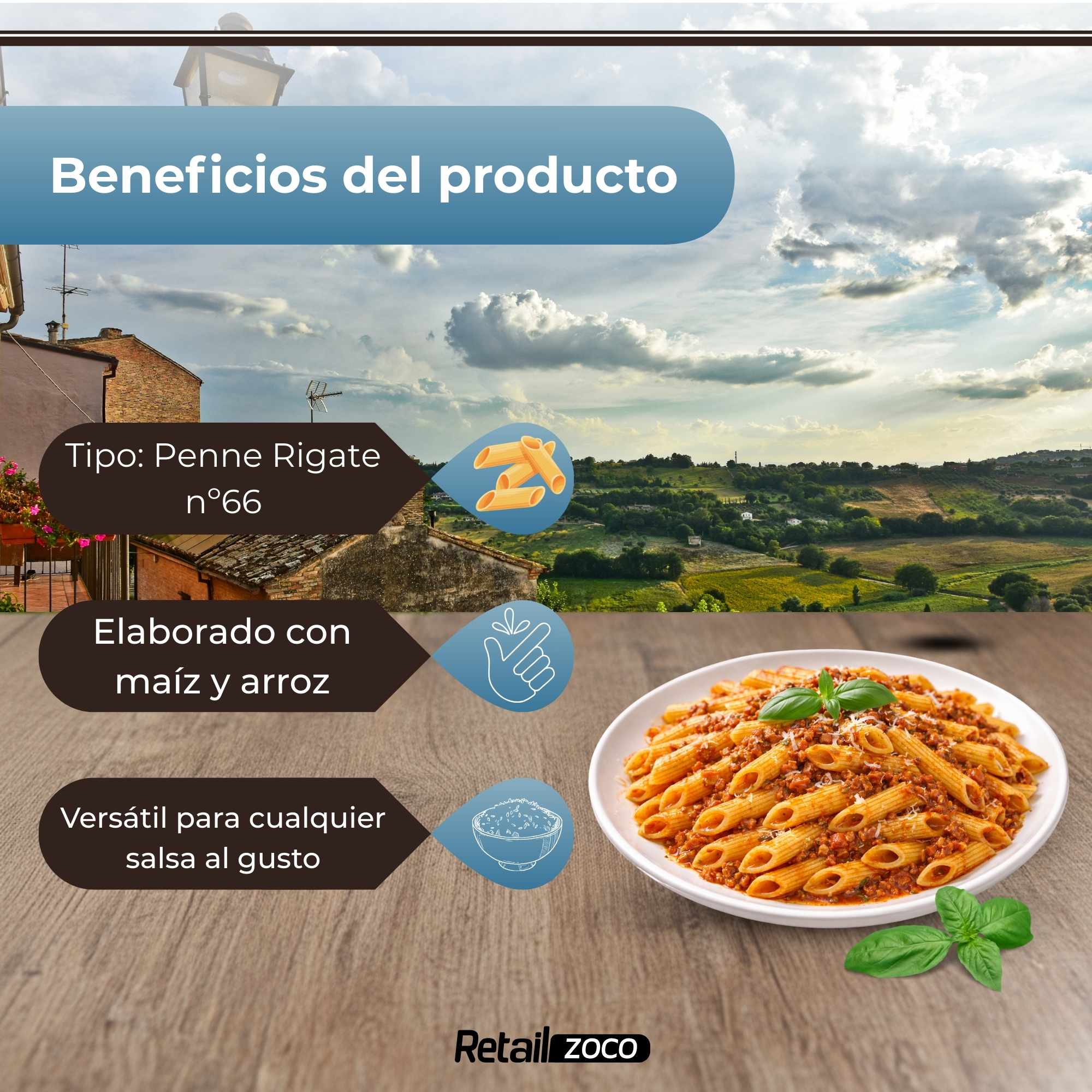Pasta Rummo Penne Rigate SIN Gluten Nº66 de 400g - imagen 3