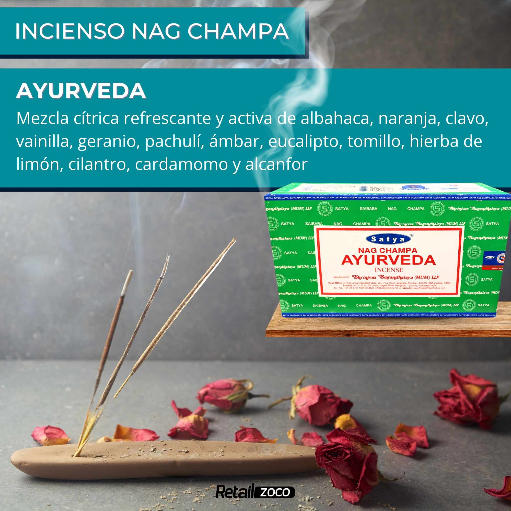 Incienso Nag Champa Spicy Patchouli Varillas 15 gr - imagen 2