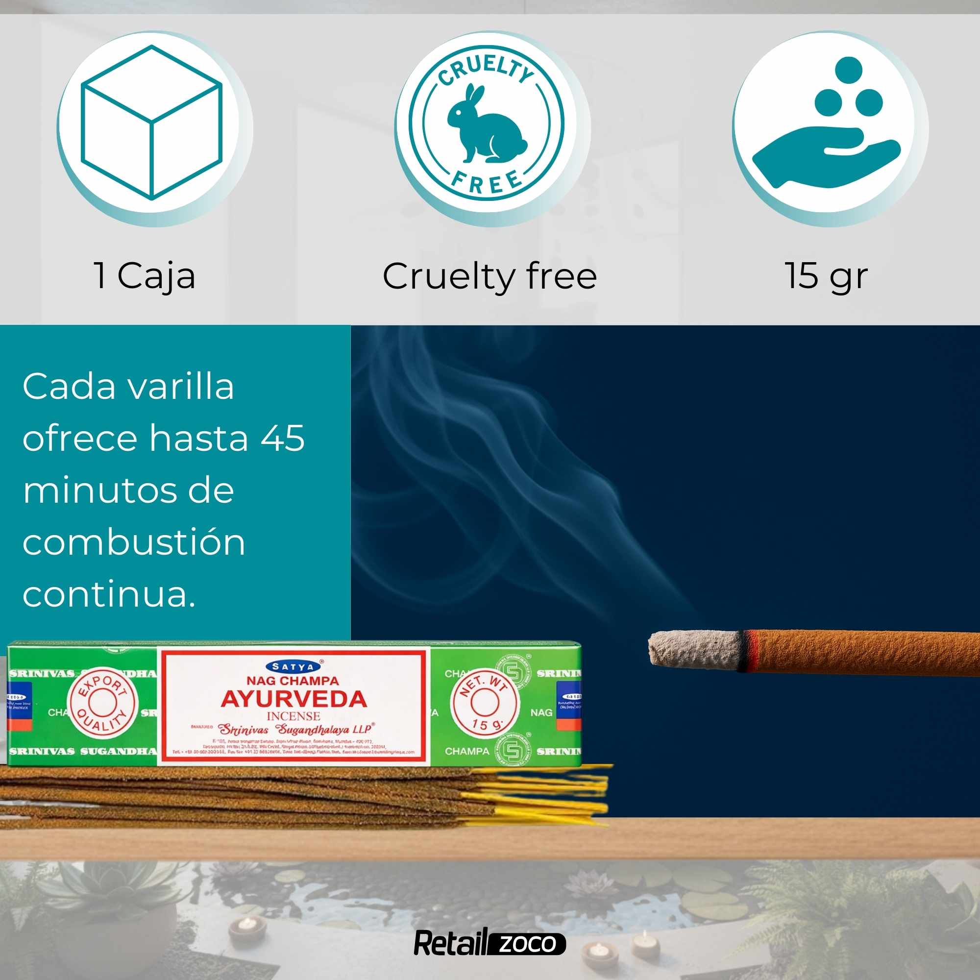 Incienso Nag Champa Spicy Patchouli Varillas 15 gr - imagen 5