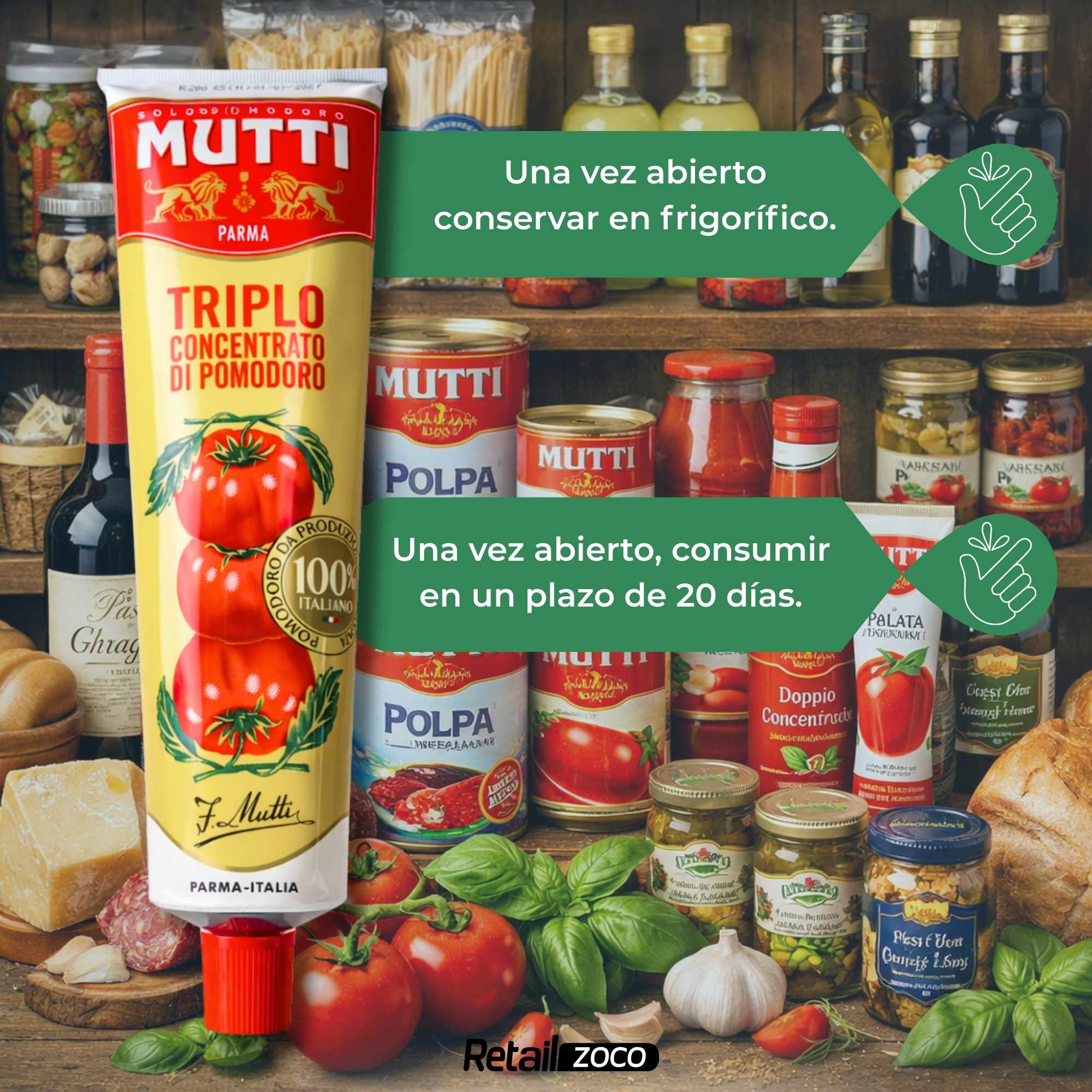 Concentrado de tomate Triple Mutti 185 g - imagen 6