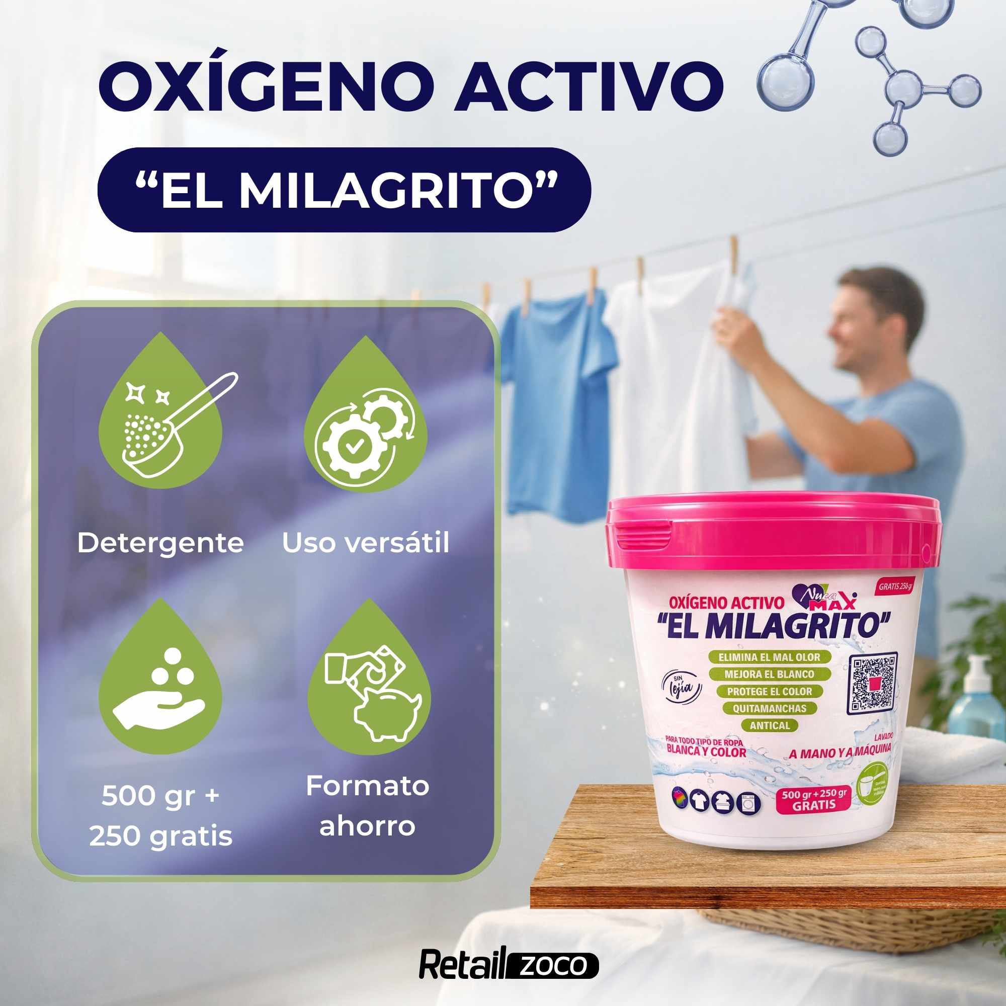 Oxígeno Activo en polvo El Milagrito 750 gr - imagen 2
