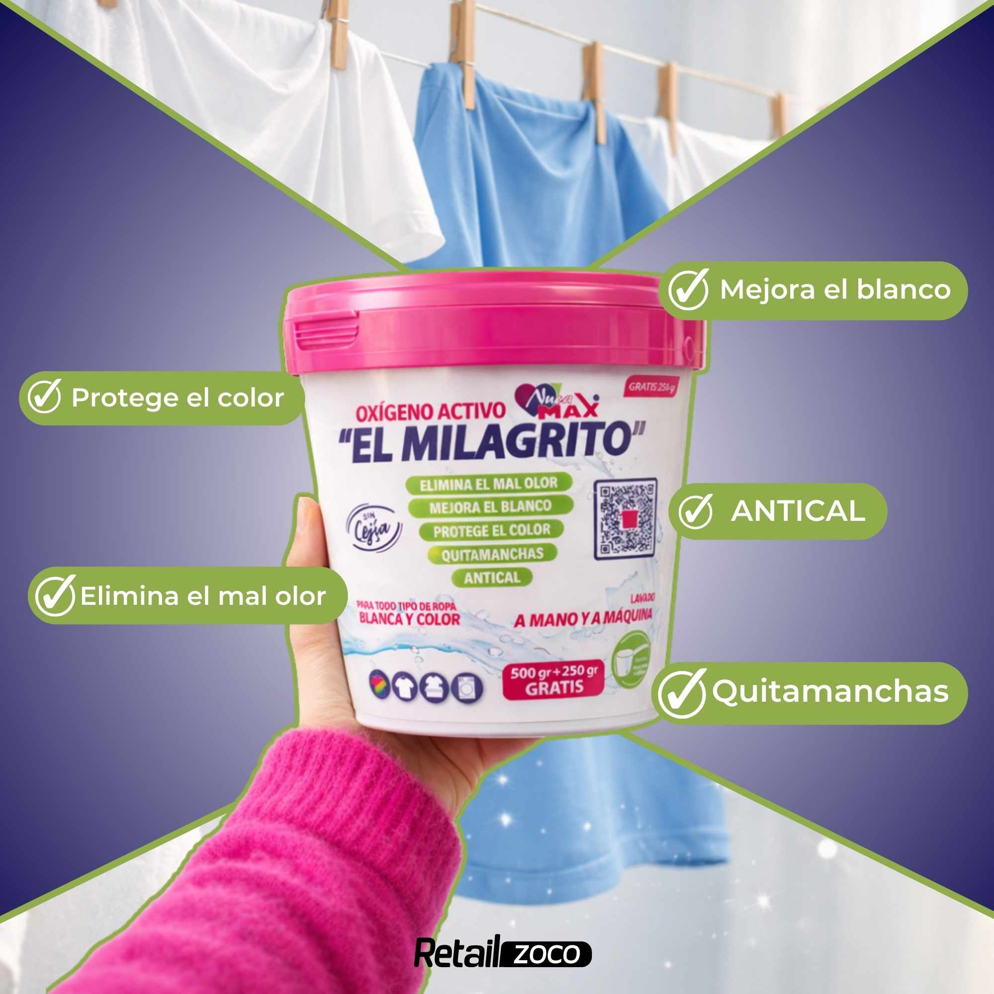 Oxígeno Activo en polvo El Milagrito 750 gr - imagen 3