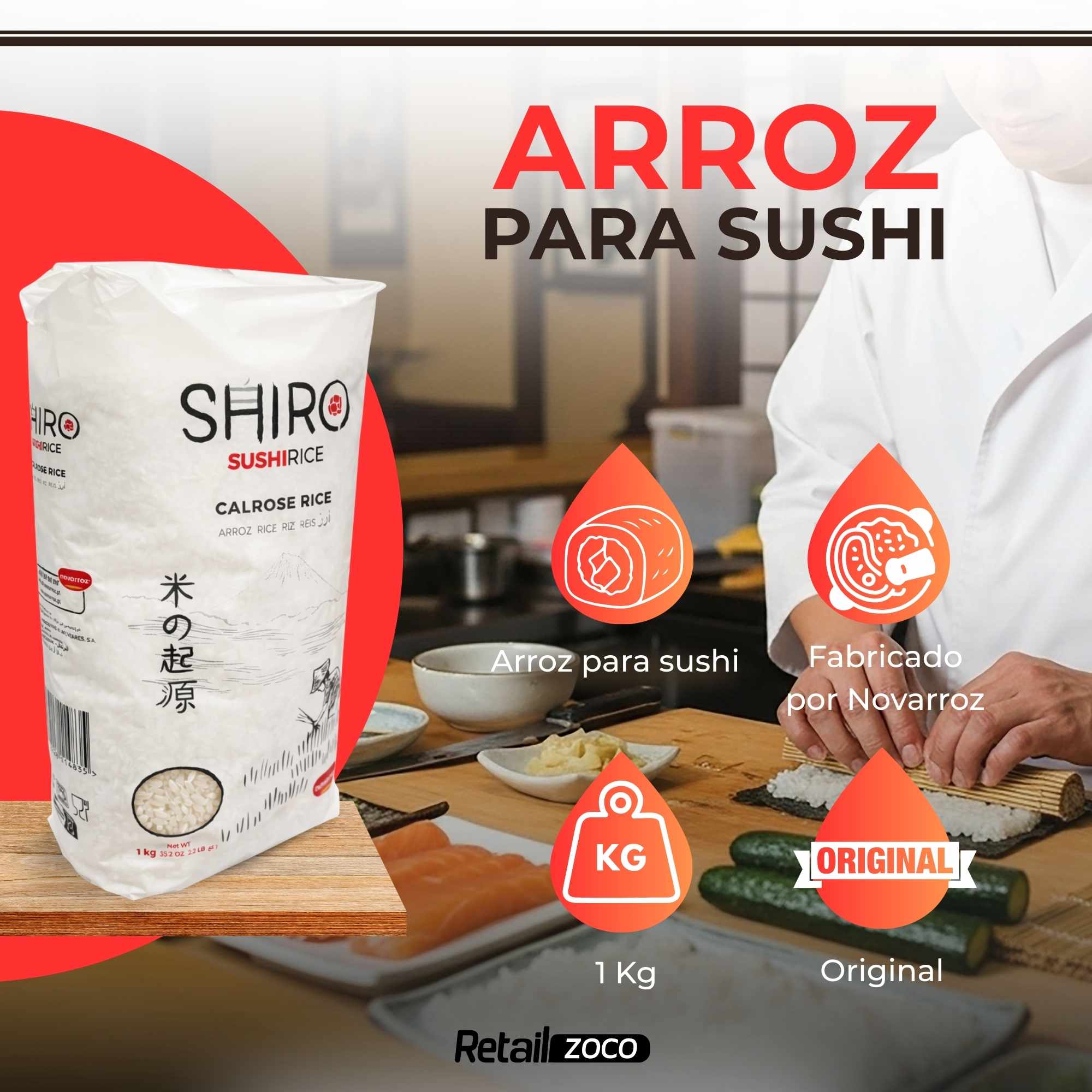 Arroz Sushi Shiro Premium 1 Kg - imagen 2