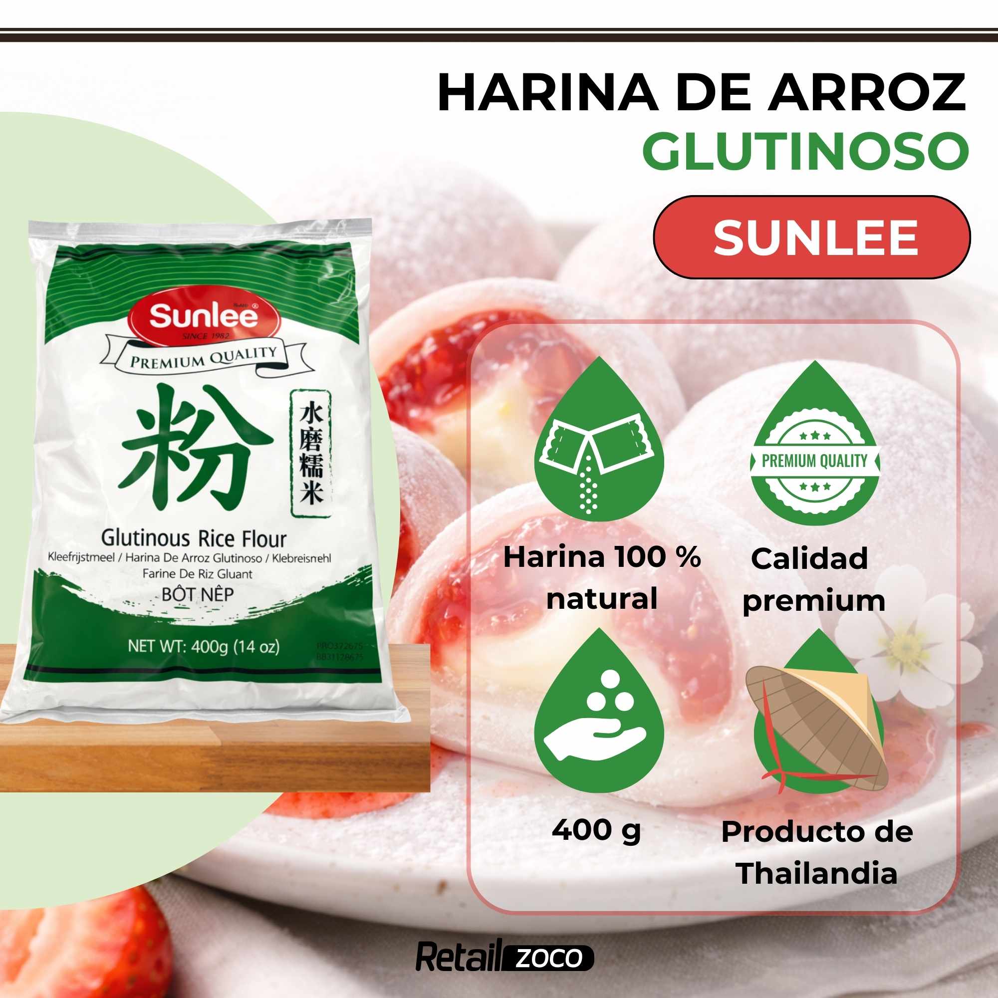 Harina de Arroz Glutinoso 400 g - imagen 2