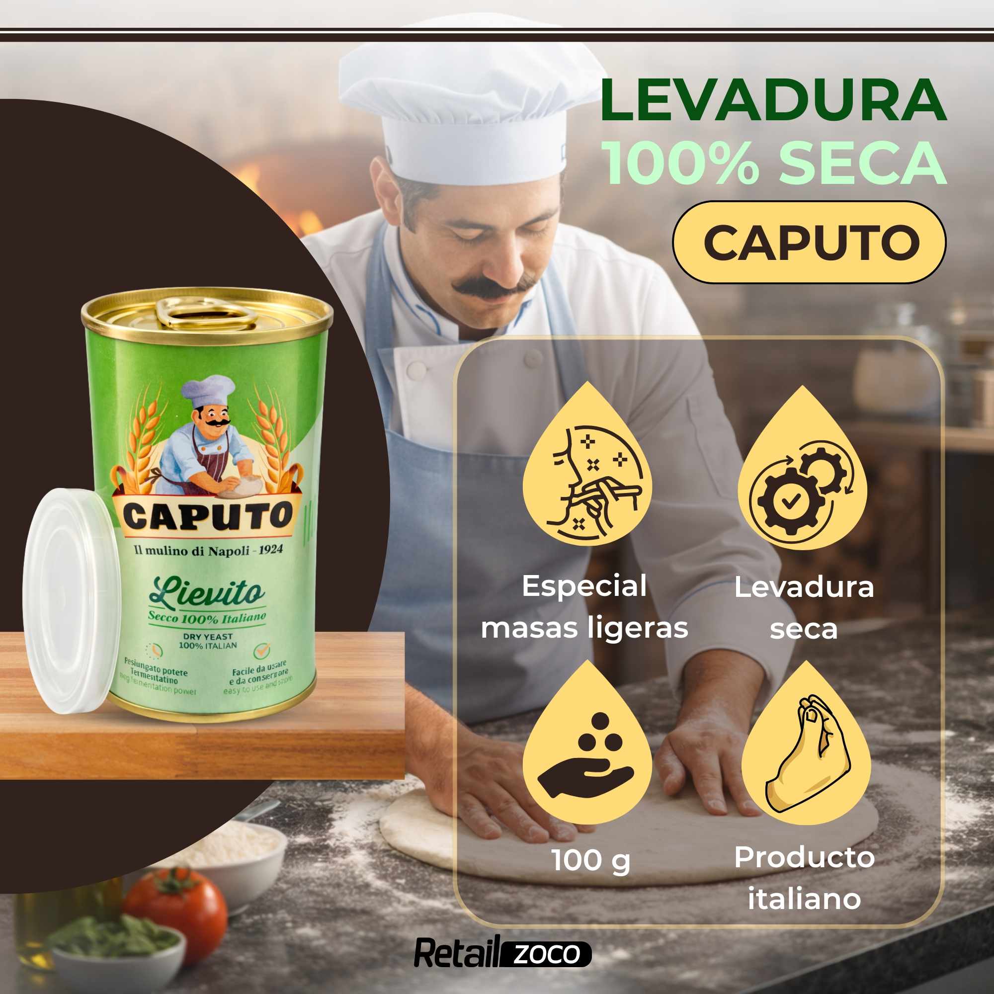 Levadura Italiana Seca 100g Caputo - imagen 2
