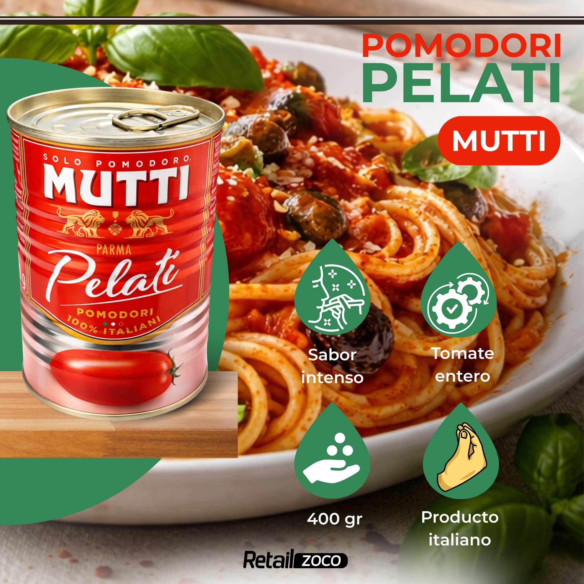 Tomate Pelado Mutti 400g - imagen 2