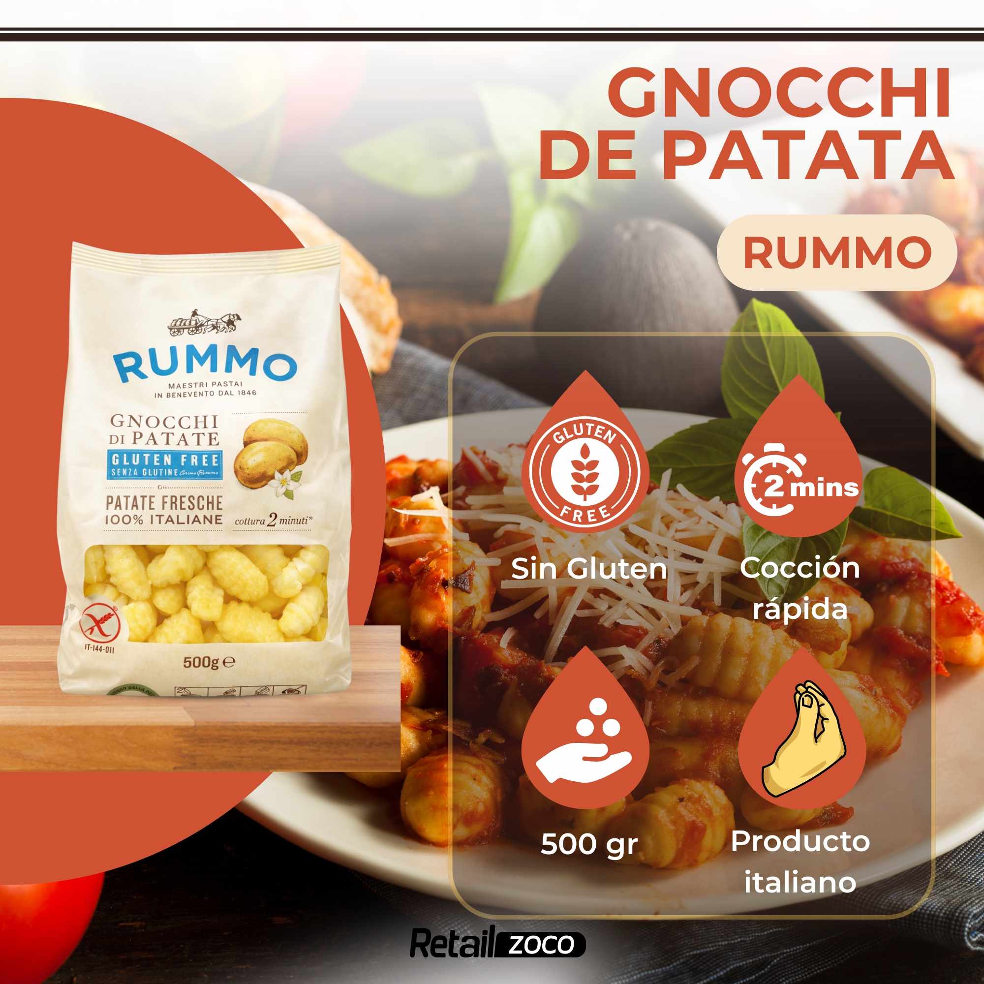 Gnocchi Rummo de Patatas SIN Gluten 500 gr - imagen 2