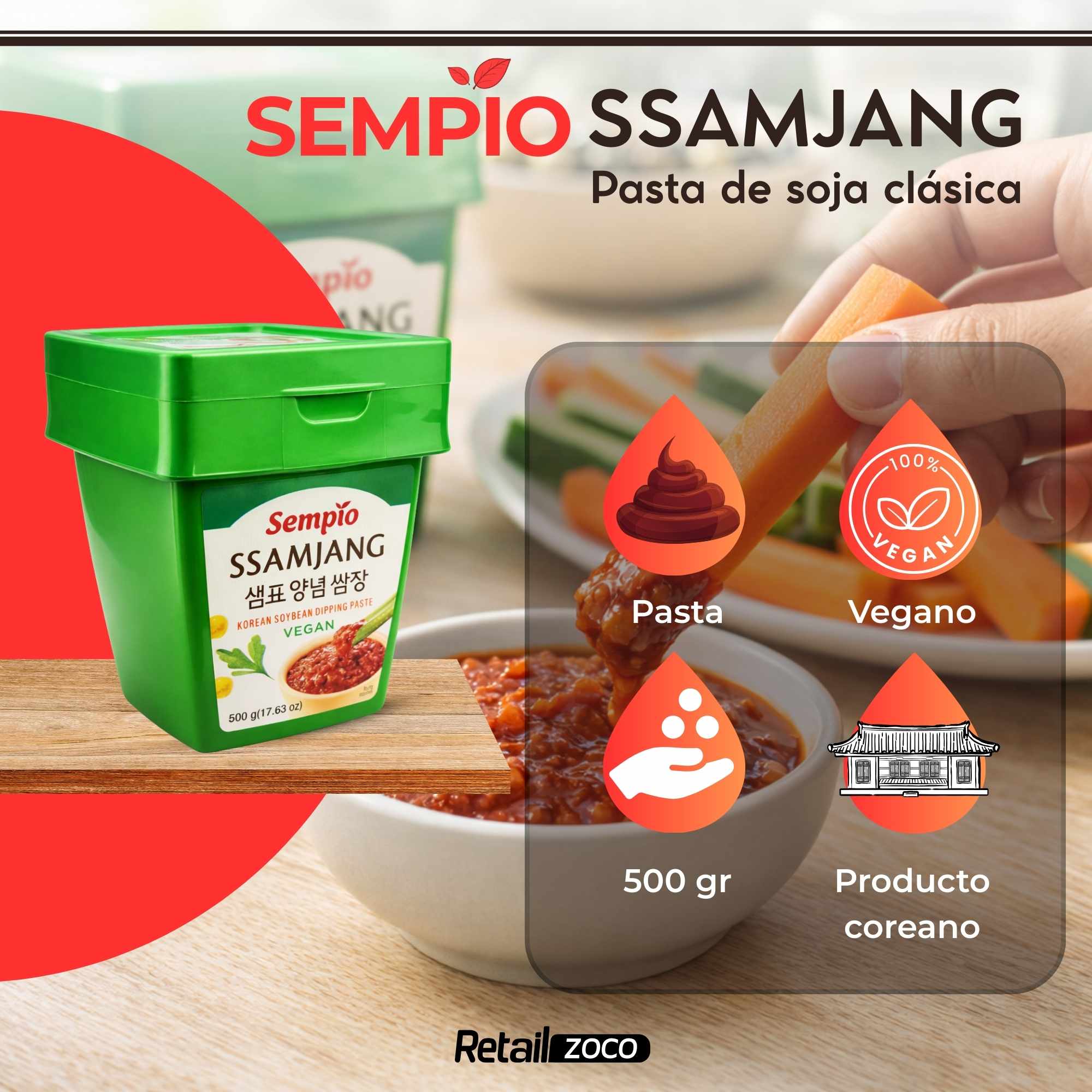 Pasta de Soja Coreana Vegana 500 g - imagen 2