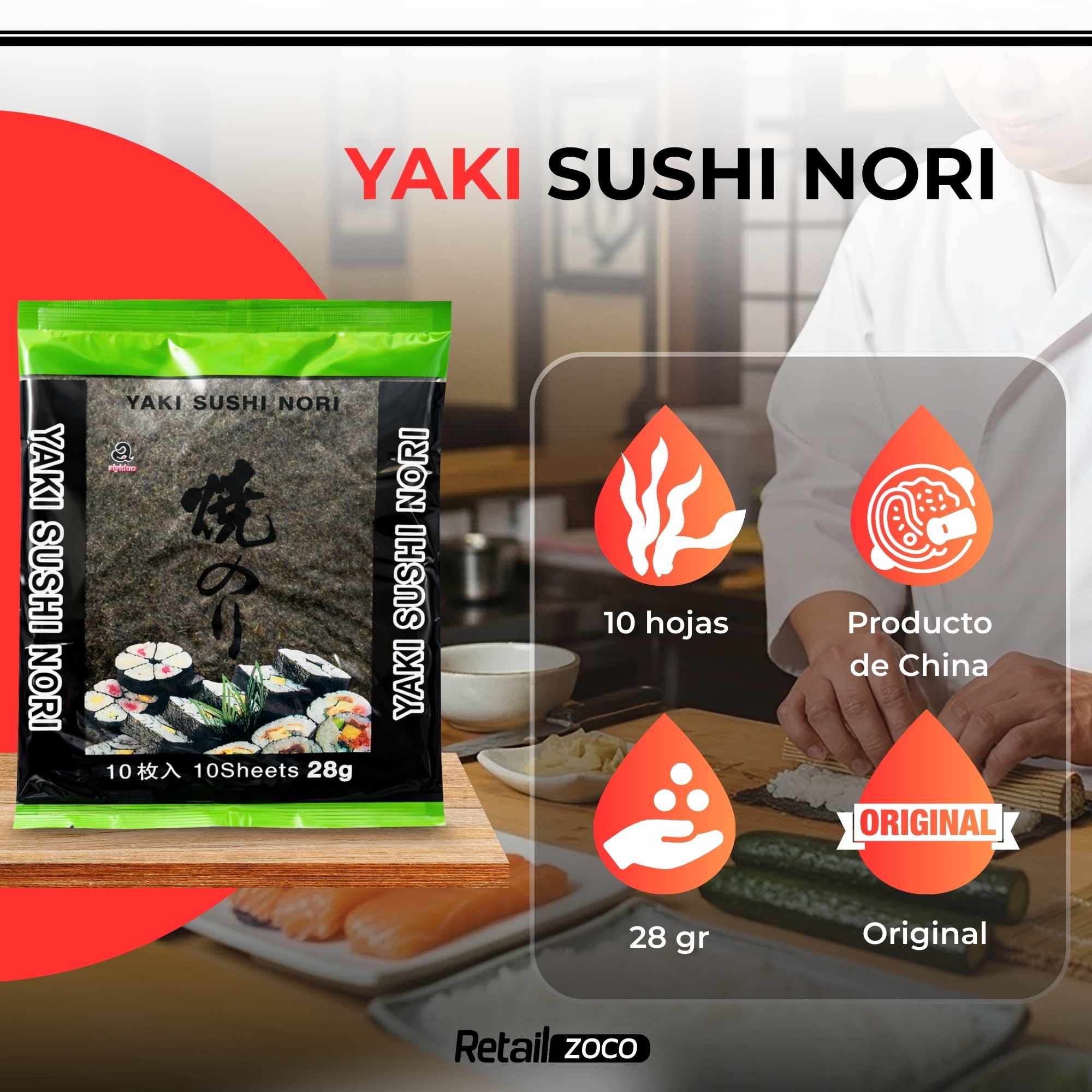 Algas Nori Yakinori sushi 10 hojas 25 gr - imagen 2