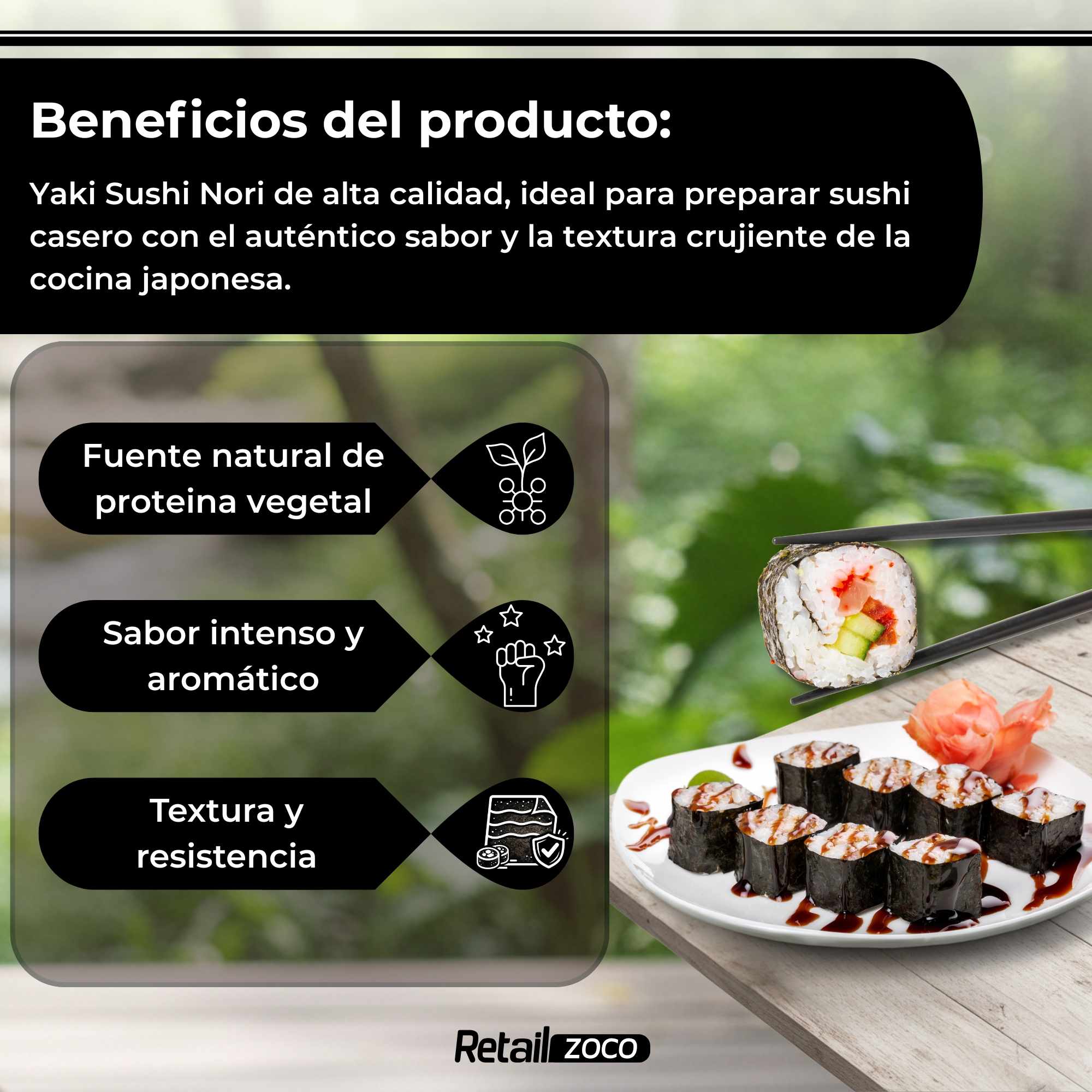 Algas Nori Yakinori sushi 10 hojas 25 gr - imagen 3