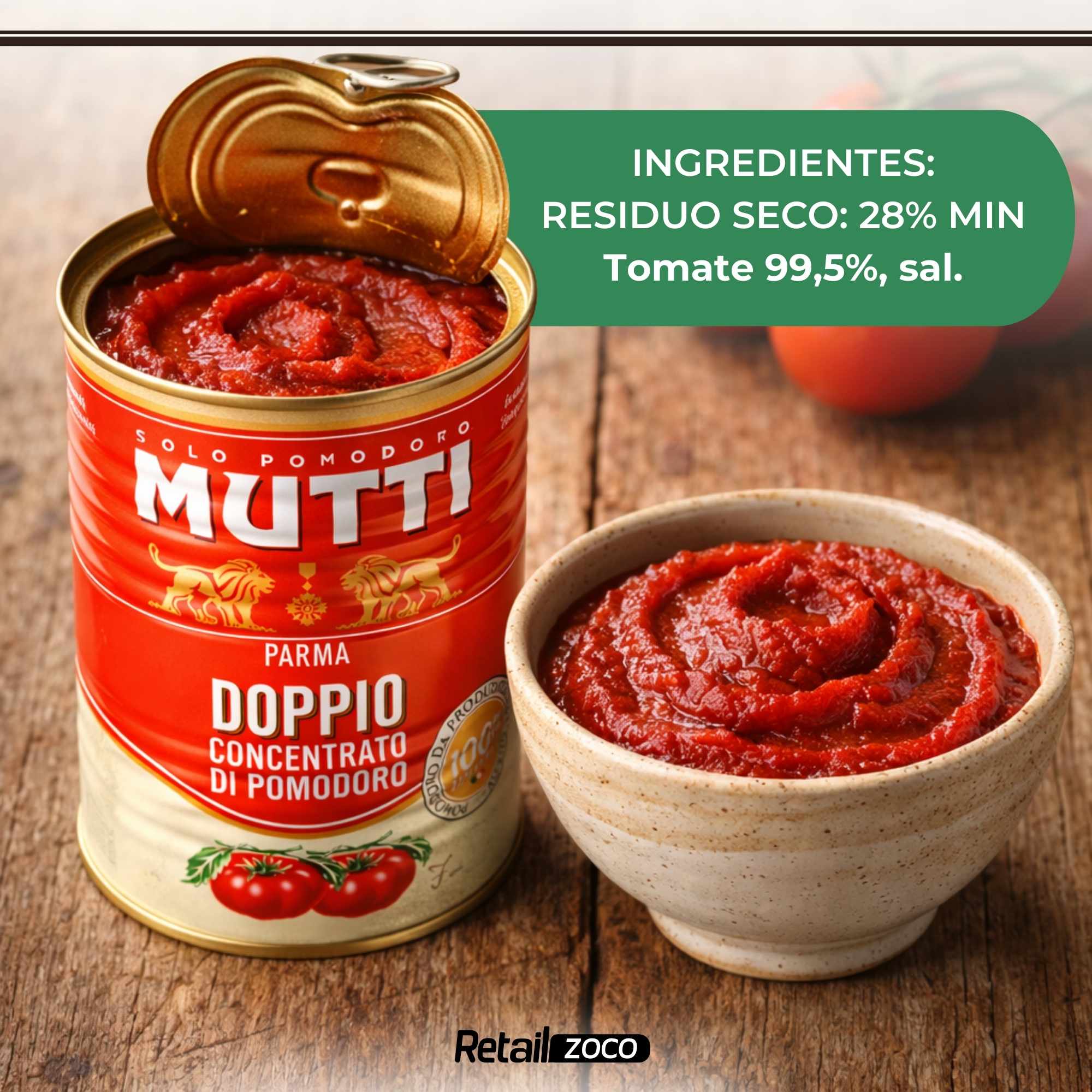 Concentrado de tomate doble Mutti 440 g - imagen 5
