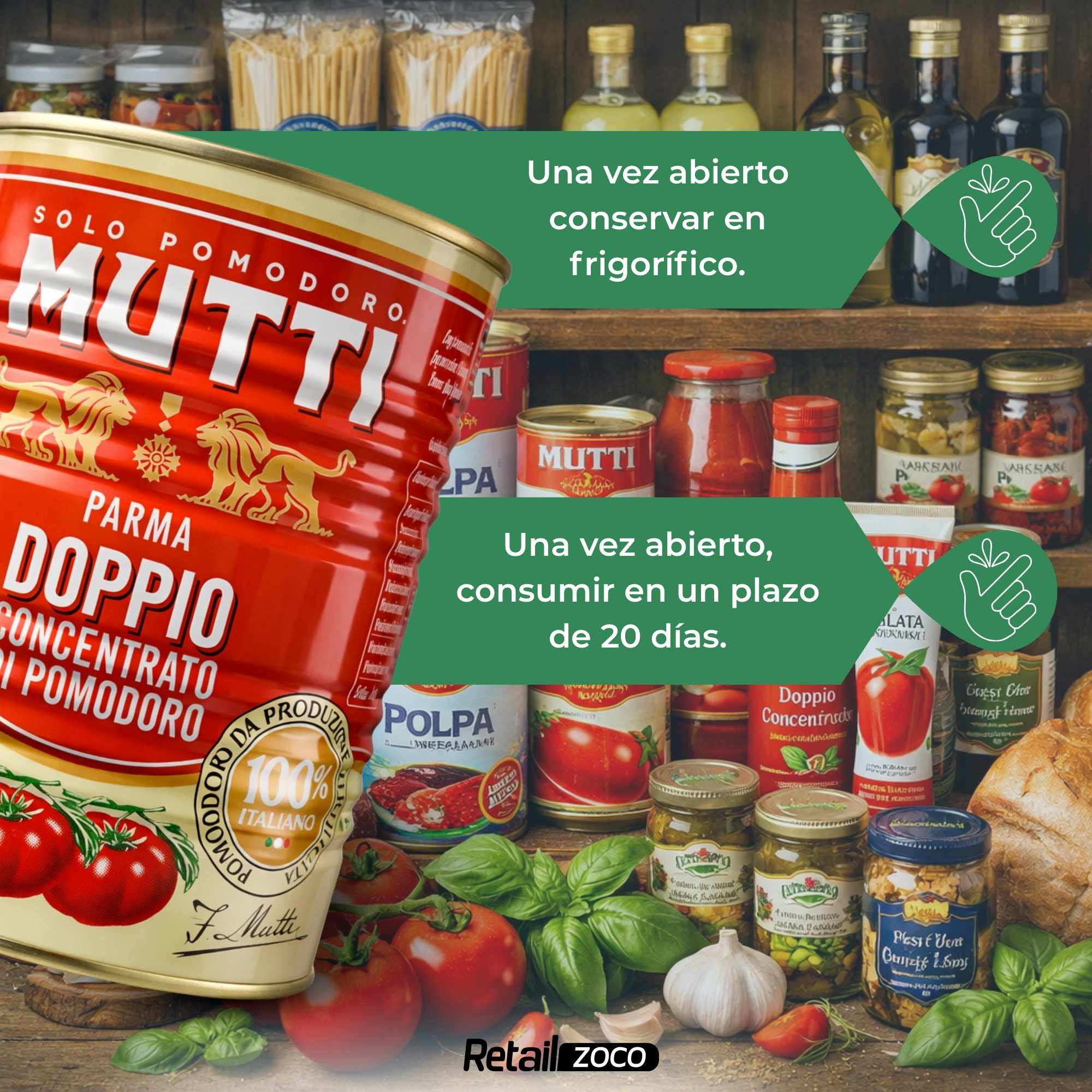Concentrado de tomate doble Mutti 440 g - imagen 6