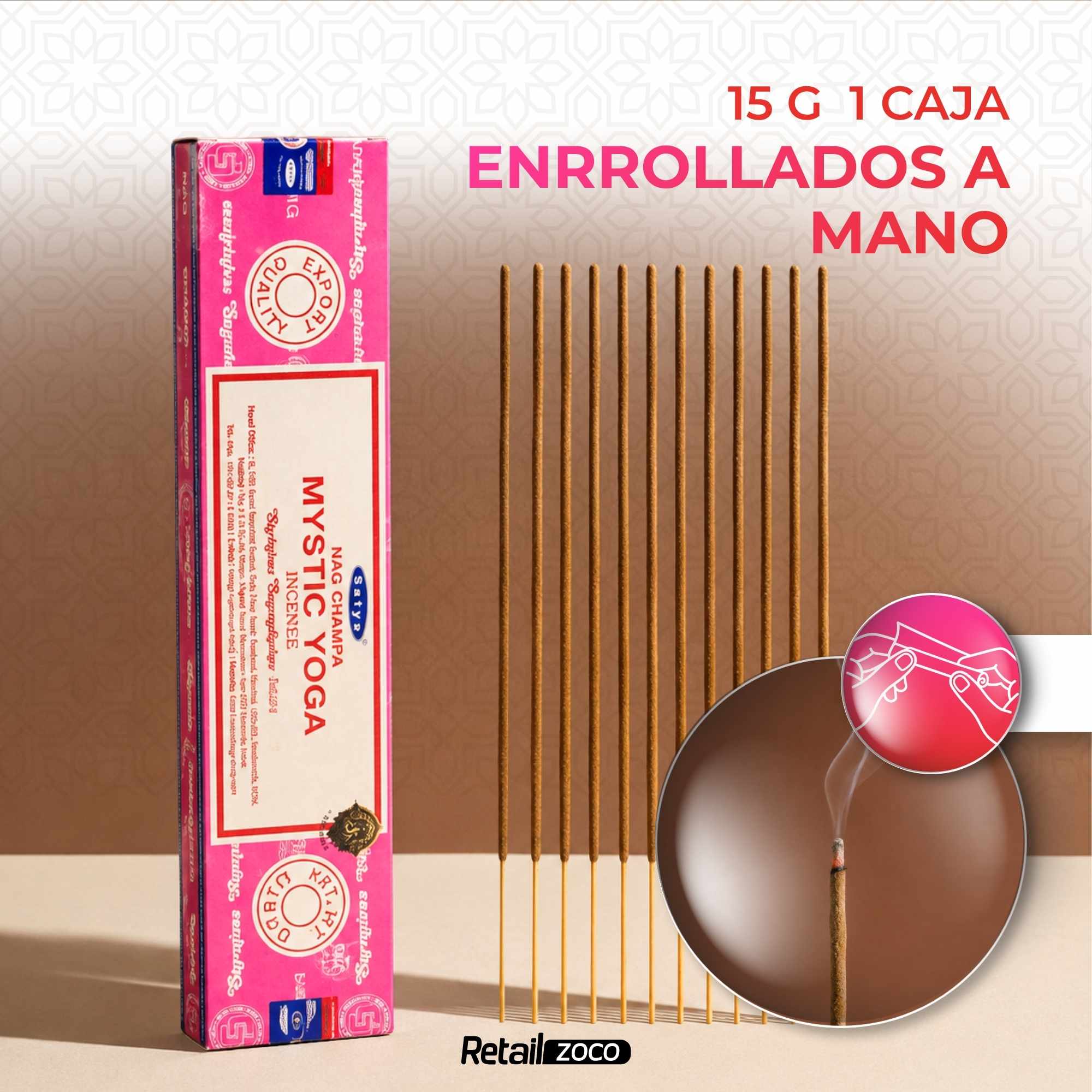 Incienso Nag Champa Mystic Yoga Varillas 15 gr - imagen 6