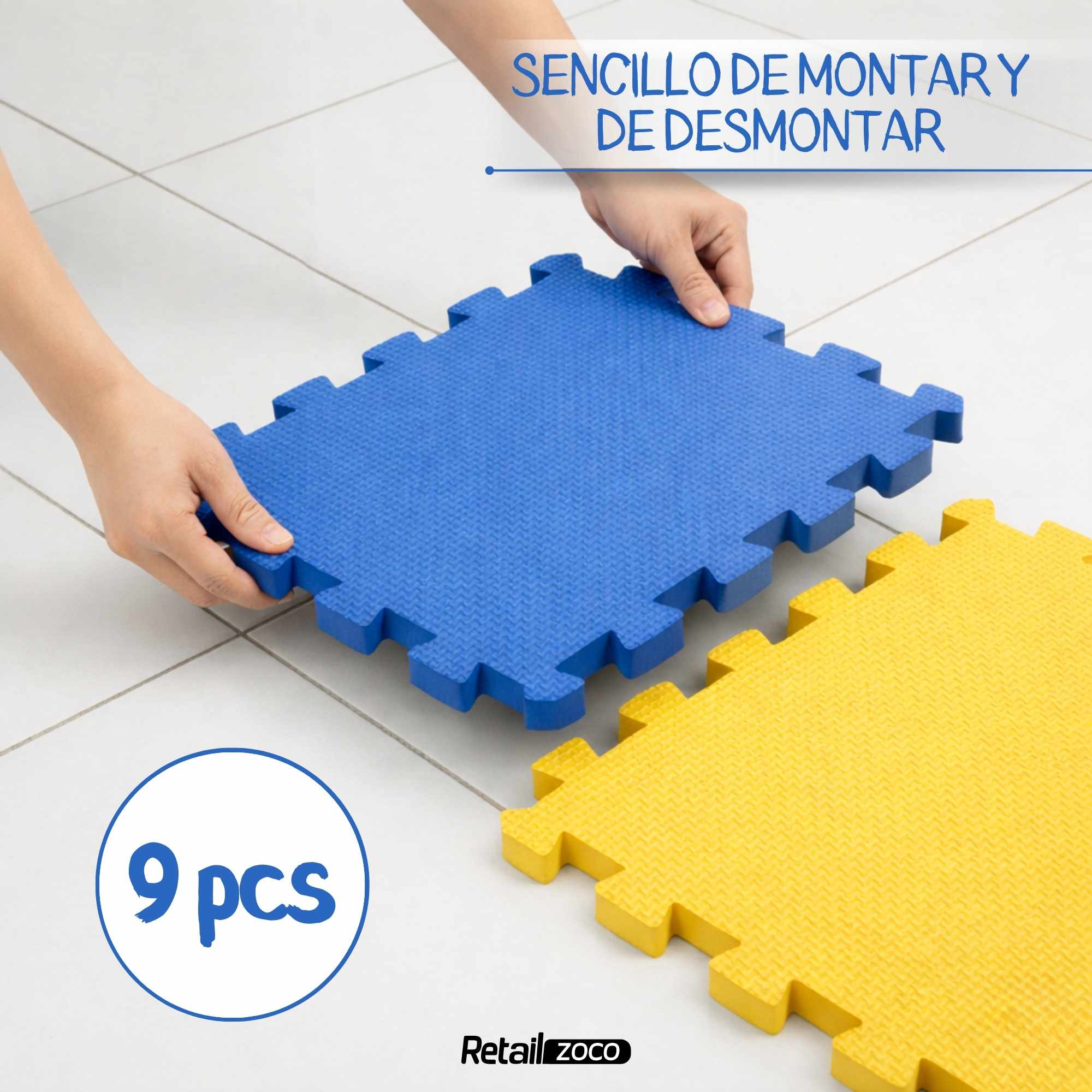 Alfombrilla de espuma EVA para suelo 30x30 cm multicolor 9 unidades - imagen 4